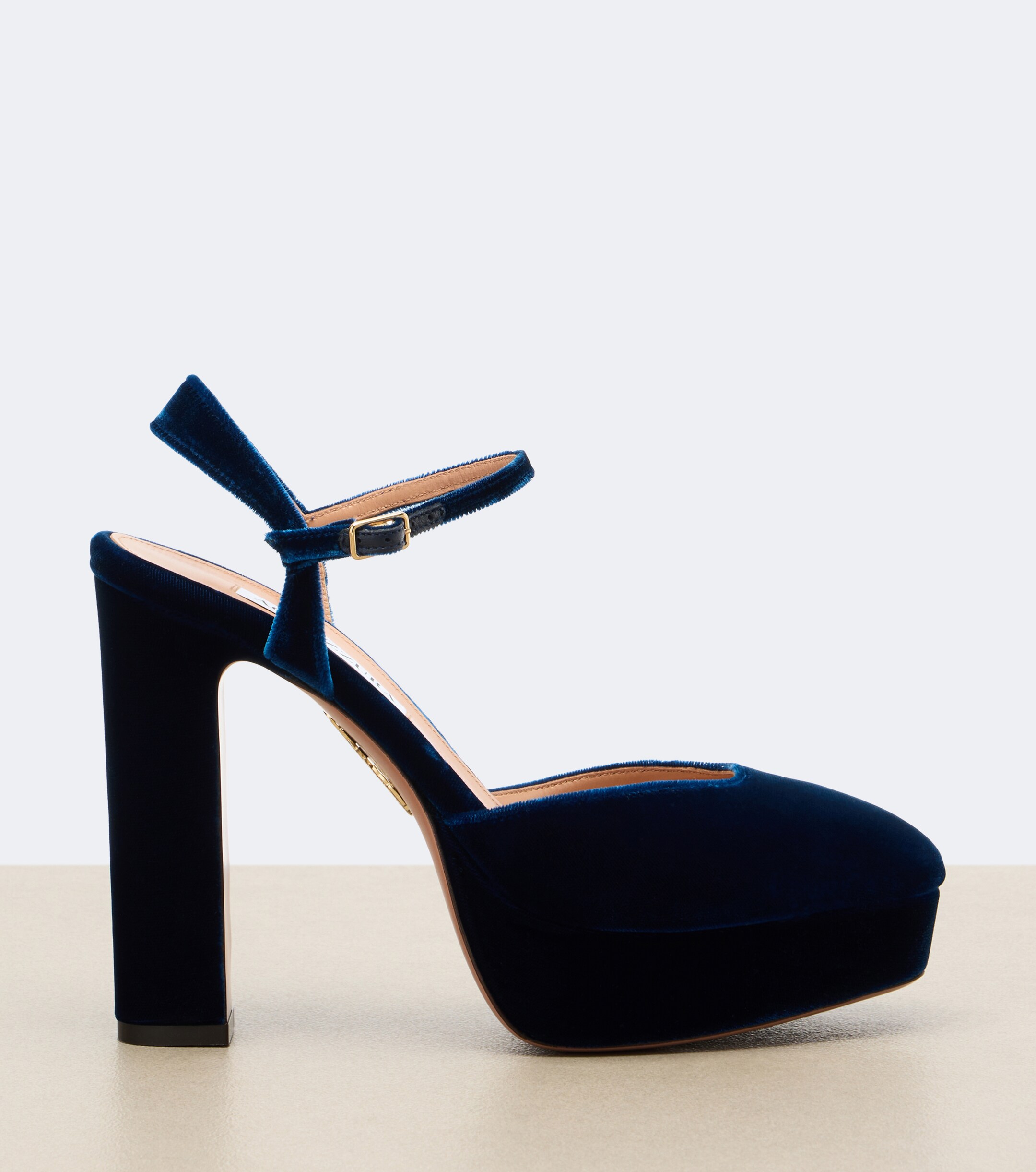 AQUAZZURA Aquazzura Amira velvet platform slingback pumps