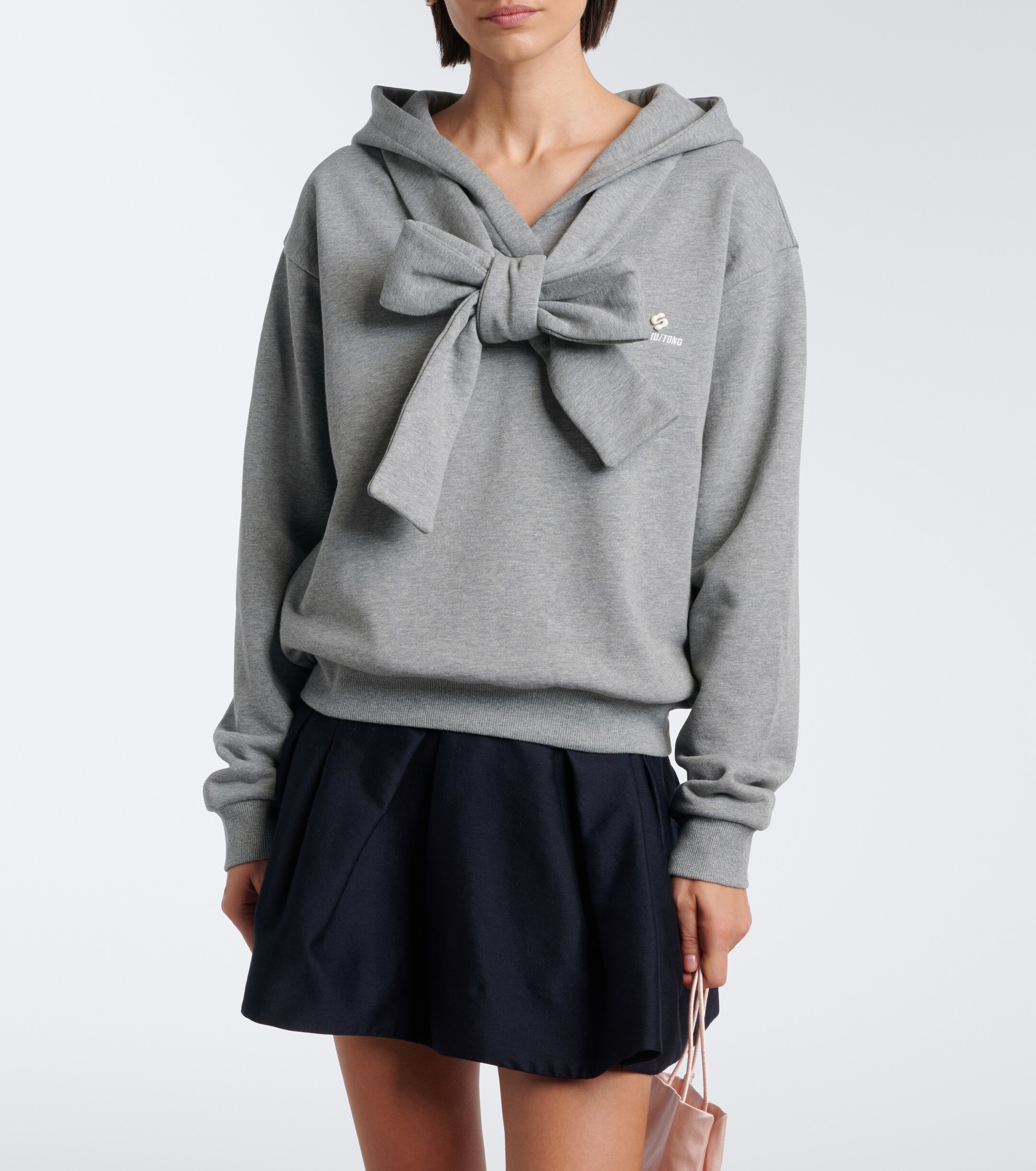 SHUSHU/TONG Shushu/Tong Bow-detail cotton hoodie