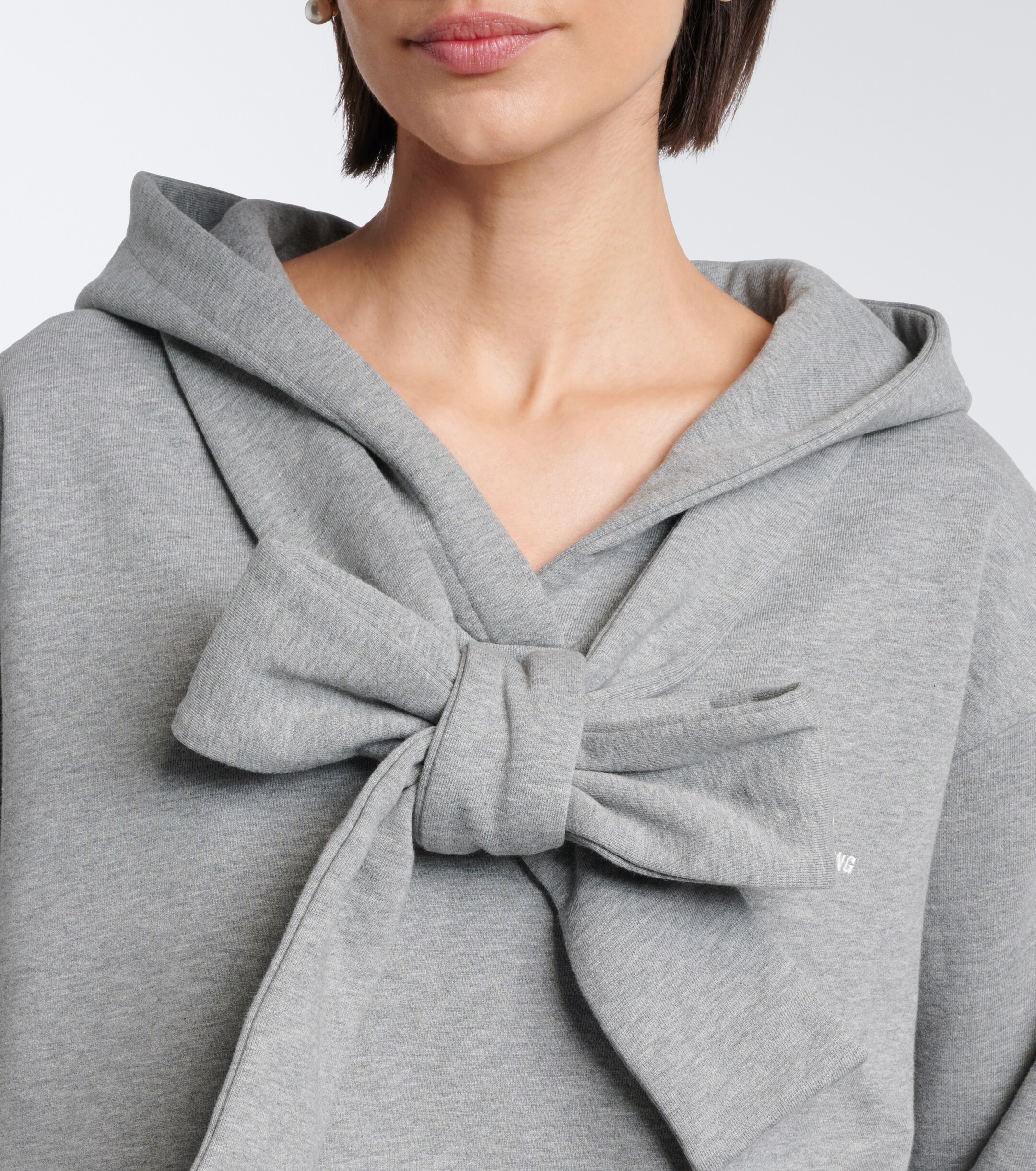 SHUSHU/TONG Shushu/Tong Bow-detail cotton hoodie