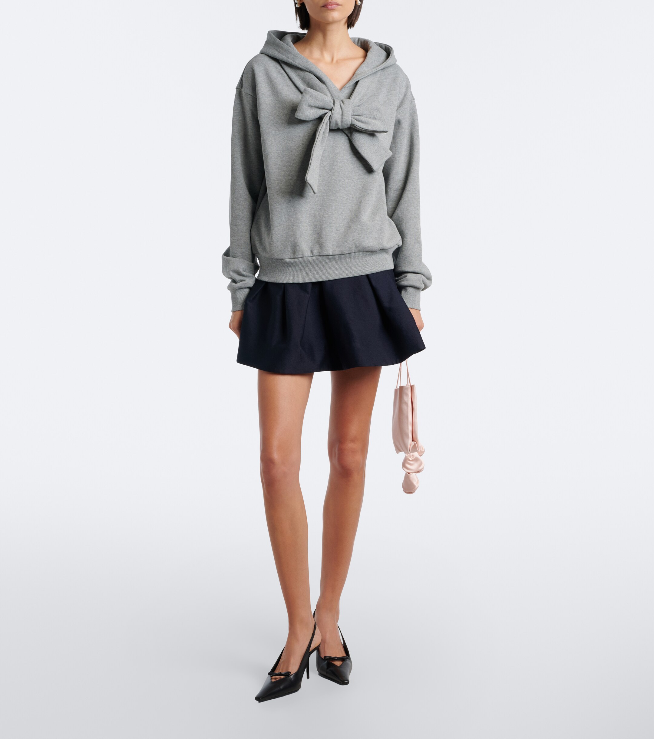 SHUSHU/TONG Shushu/Tong Bow-detail cotton hoodie