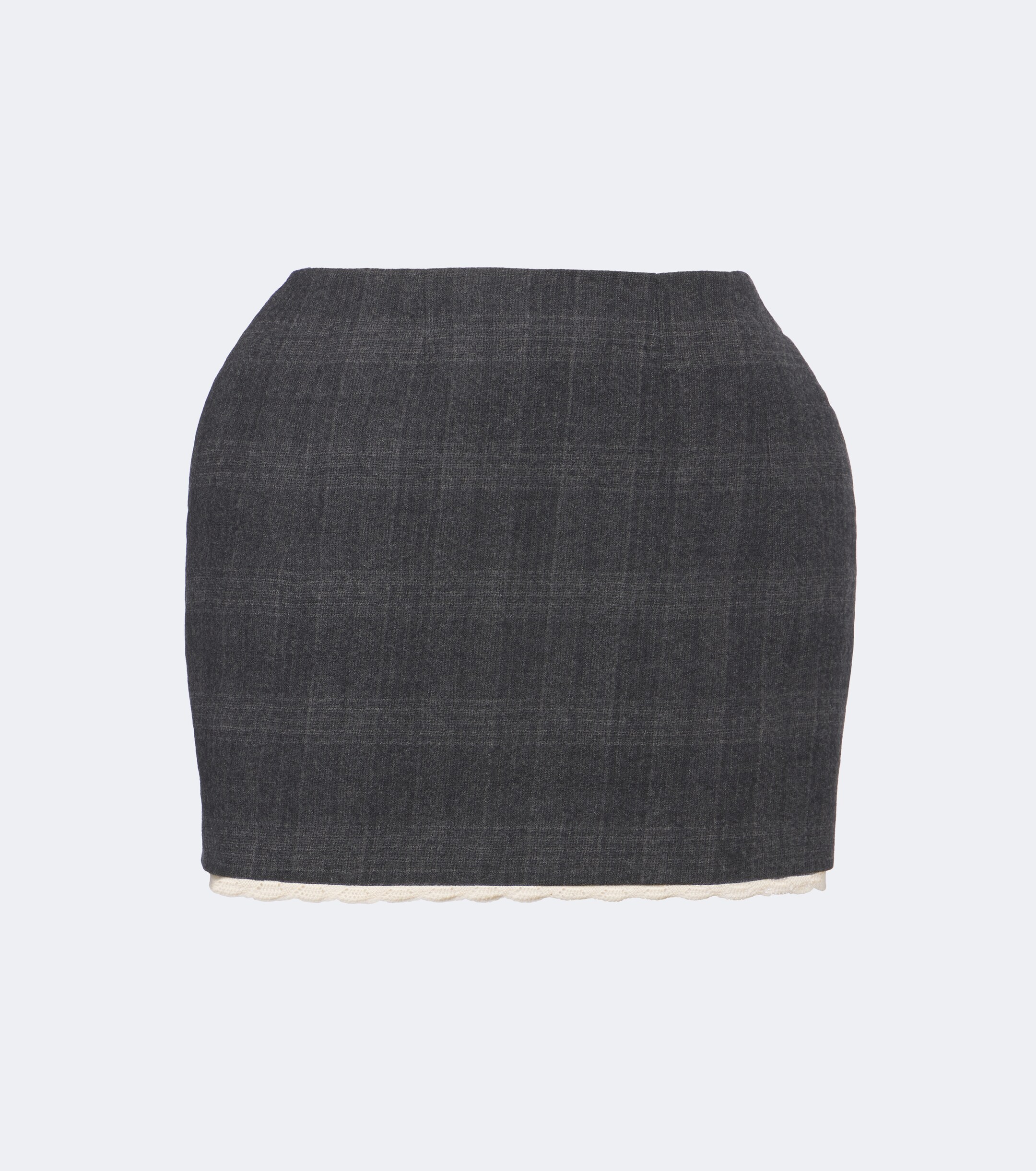 Magda Butrym Magda Butrym Checked crochet-trimmed virgin wool miniskirt