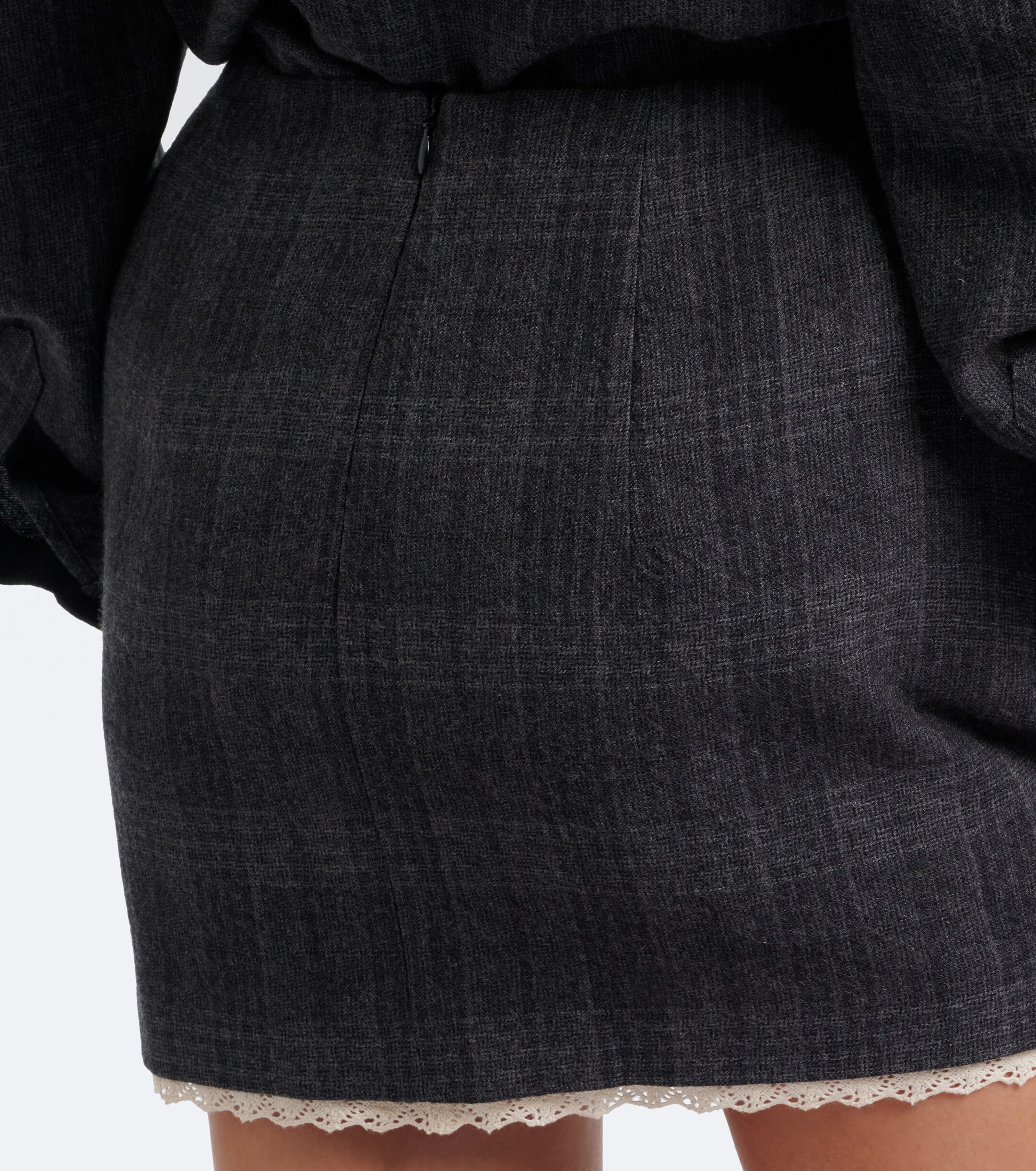Magda Butrym Magda Butrym Checked crochet-trimmed virgin wool miniskirt