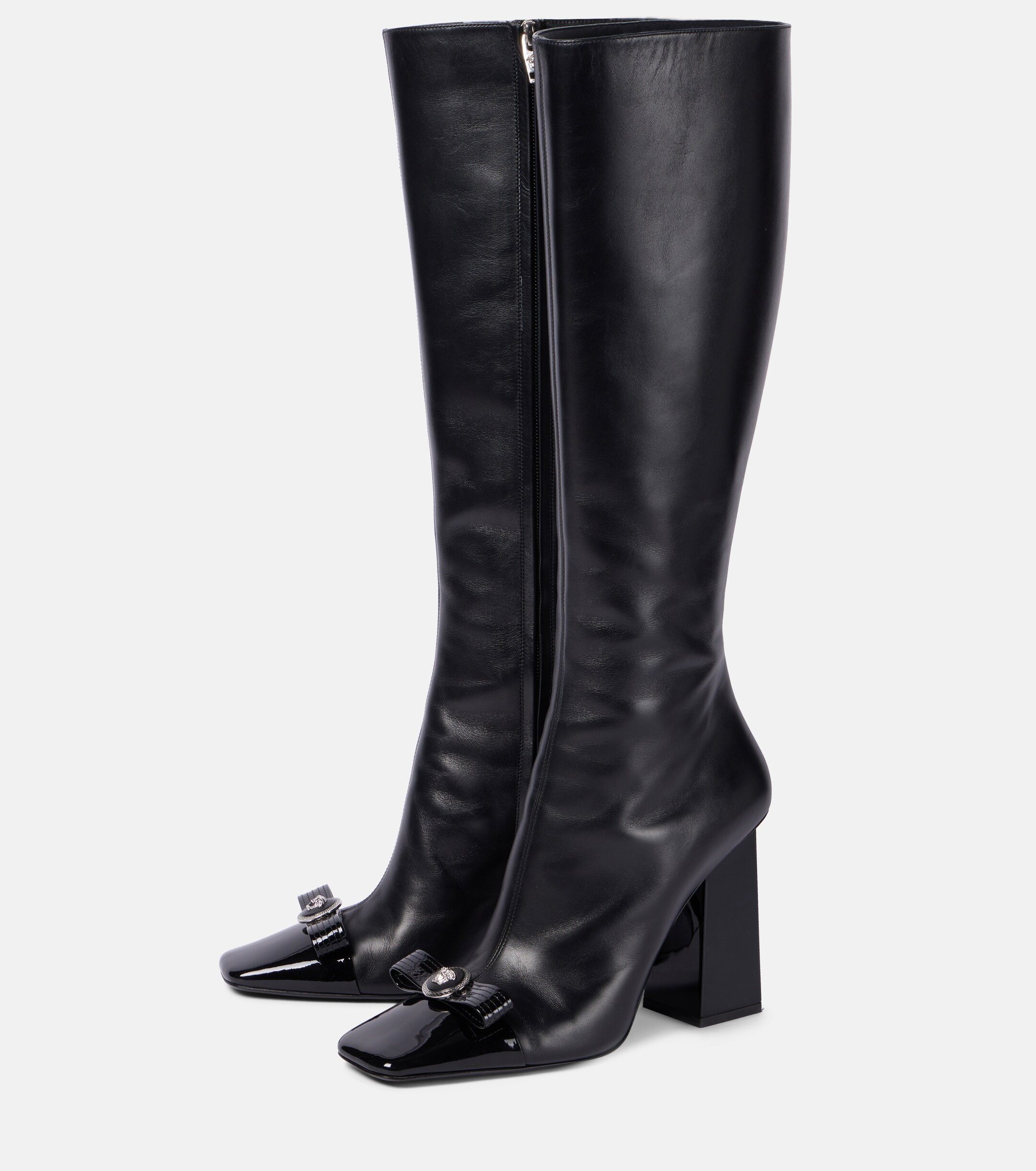 Versace Gianni Ribbon leather knee-high boots thumbnail