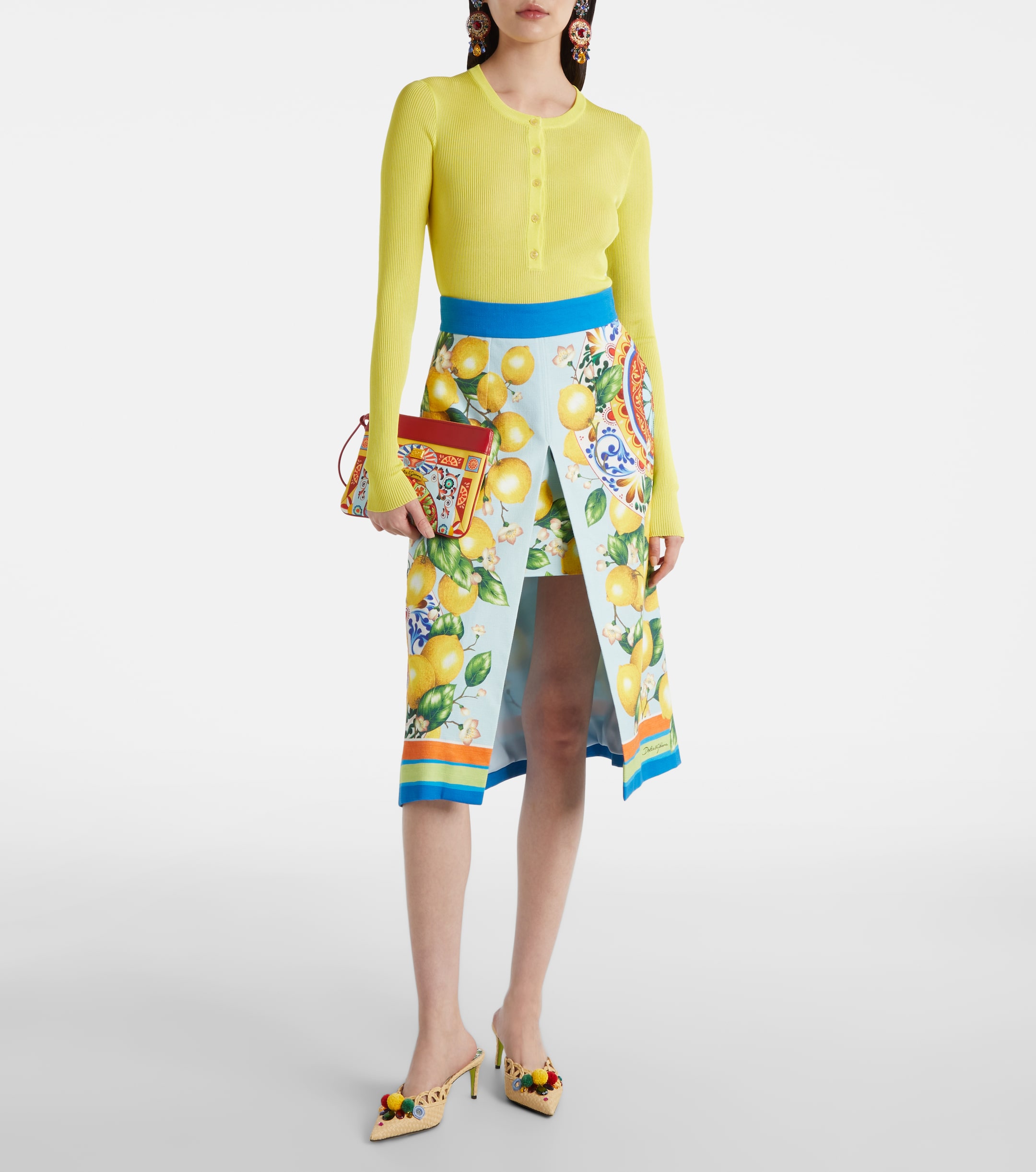 Dolce&Gabbana - Layered printed cotton-blend midi skirt | Plush