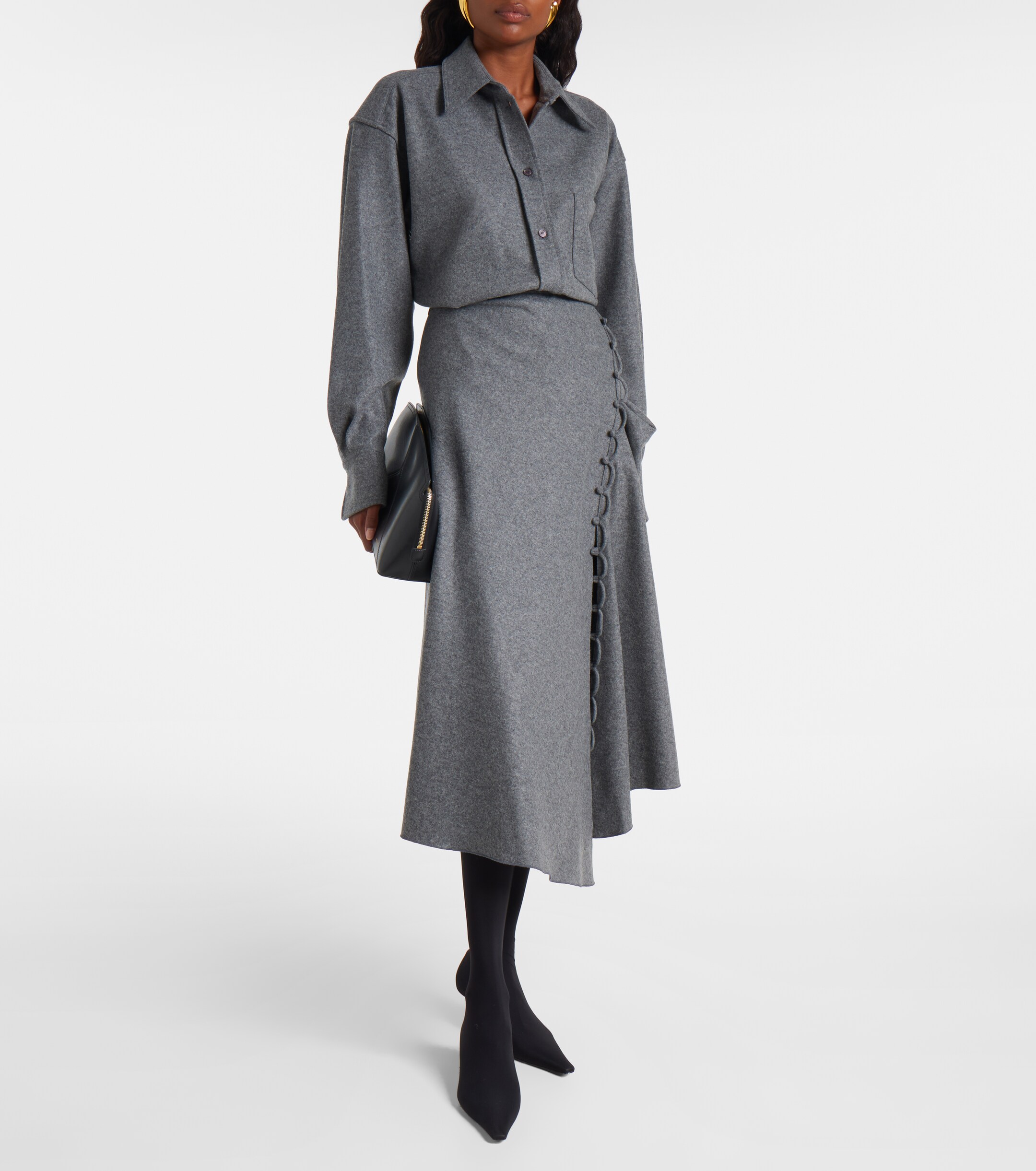 victoria beckham grey dress Victoria Beckham V-Neck Long Dress - Grey Dresses, Clothing - VBK61241