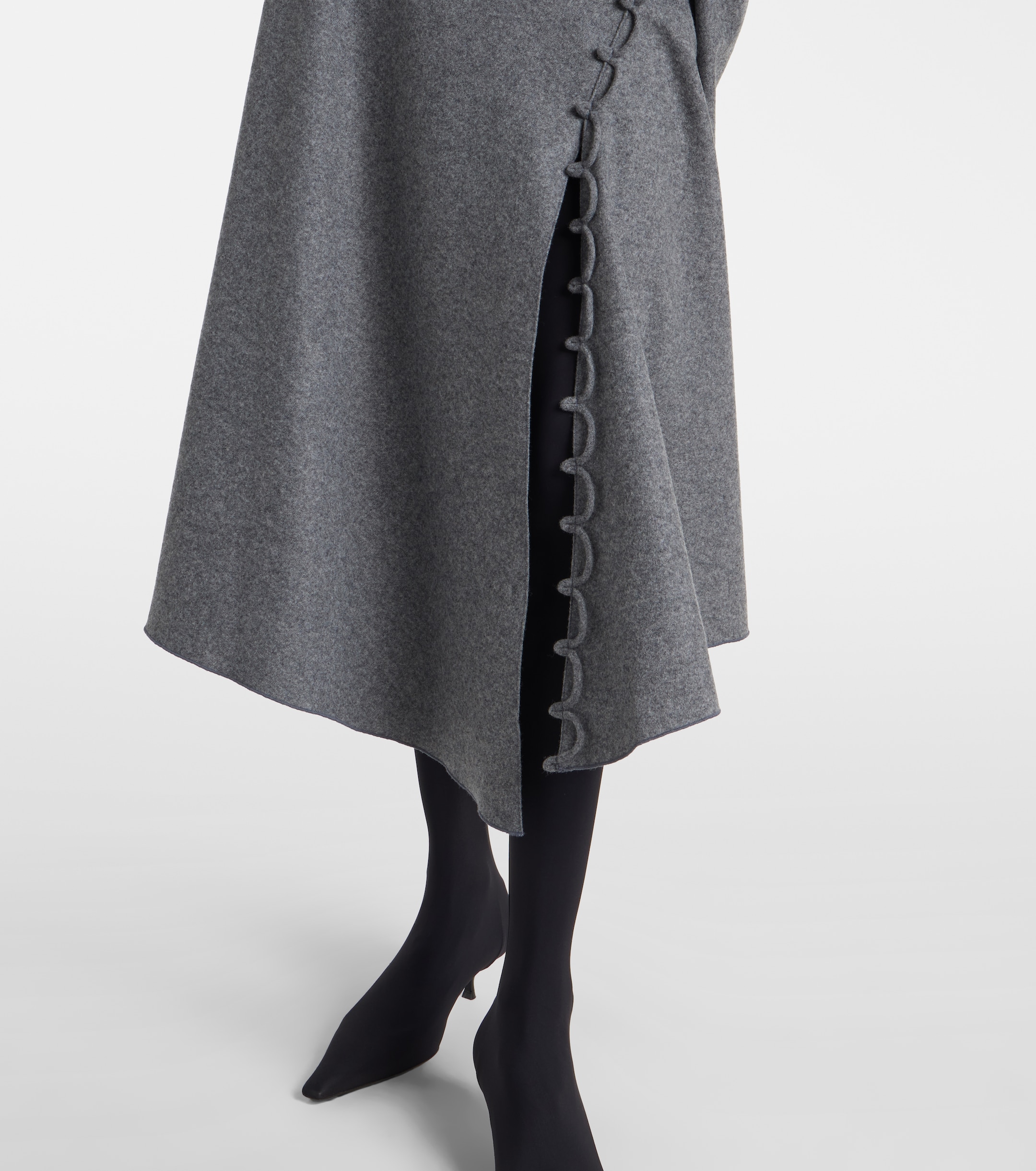 Victoria Beckham - Asymmetric wool and cashmere midi skirt