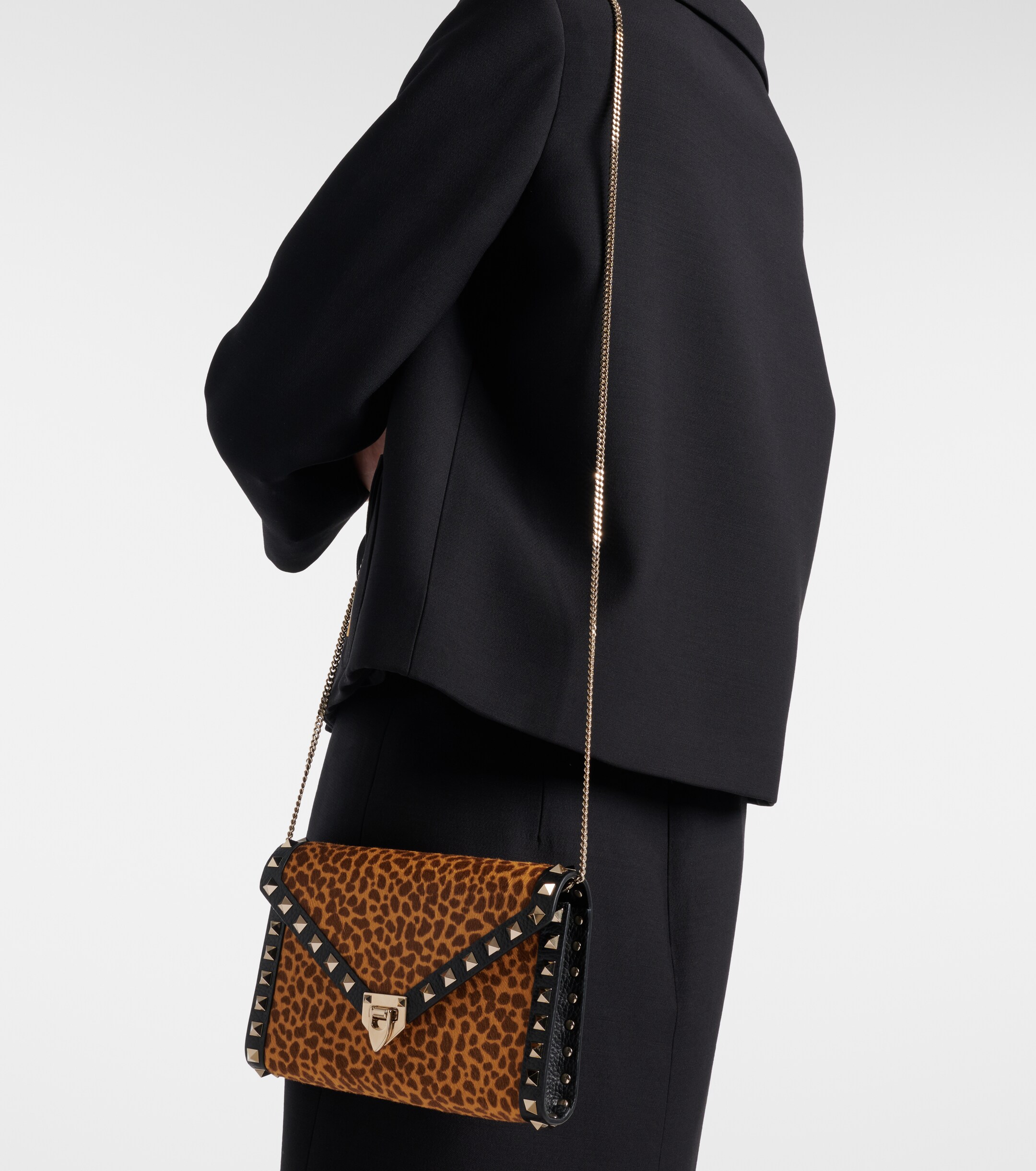 Valentino Garavani Rockstud Mini calf hair crossbody bag thumbnail