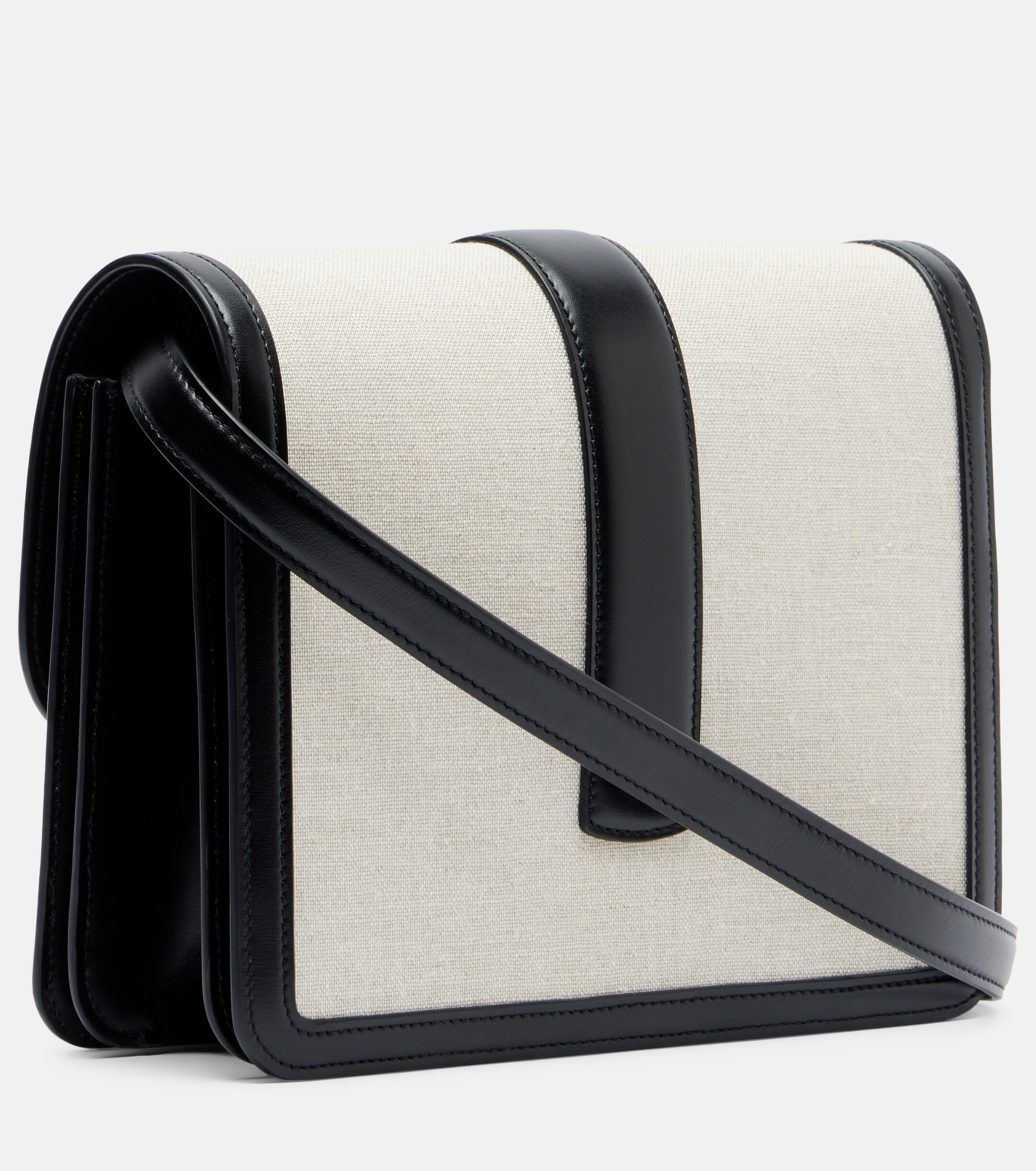 KHAITE Blake leather-trimmed canvas crossbody bag