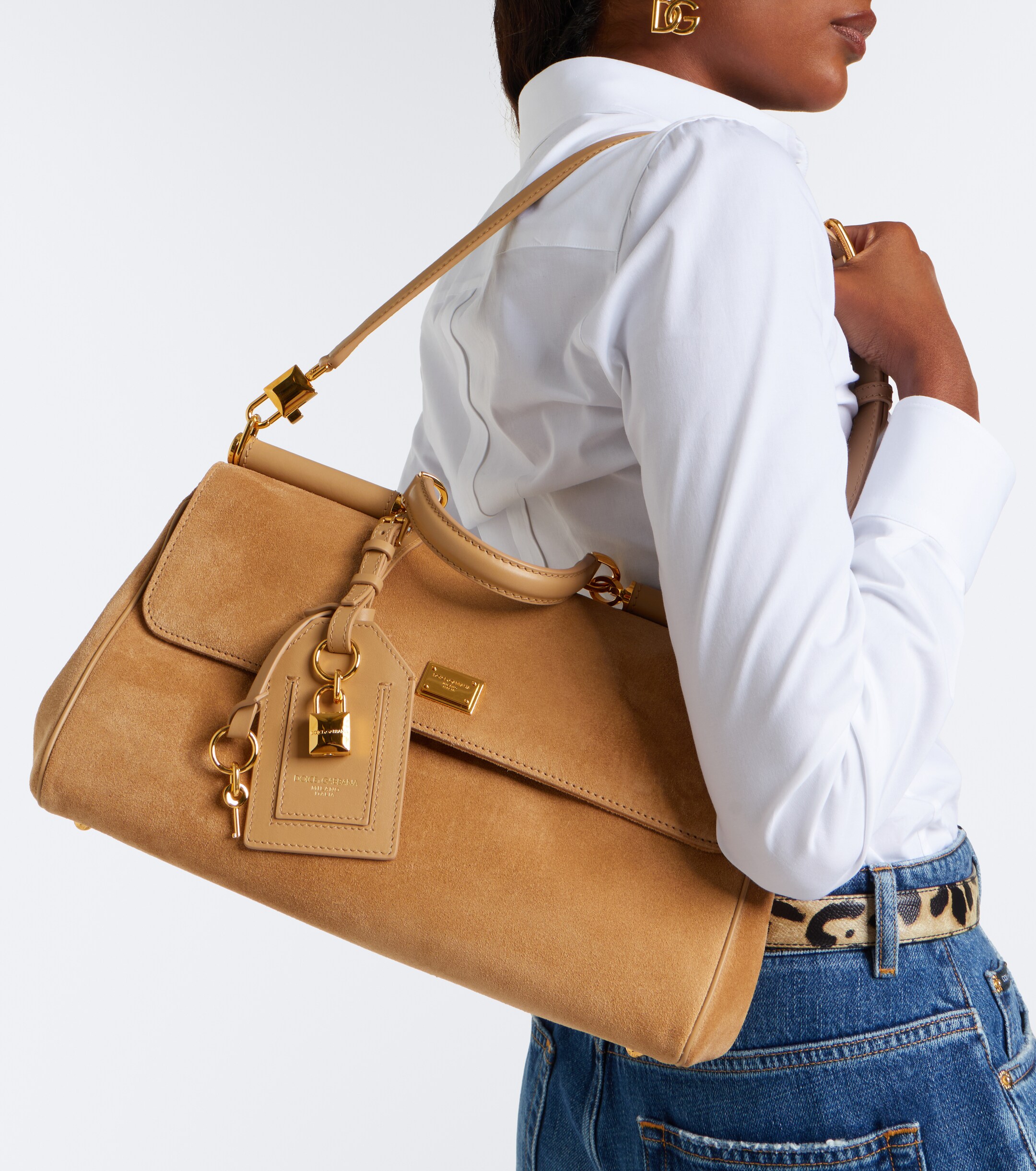 Dolce&Gabbana My Sicily Medium suede top-handle bag