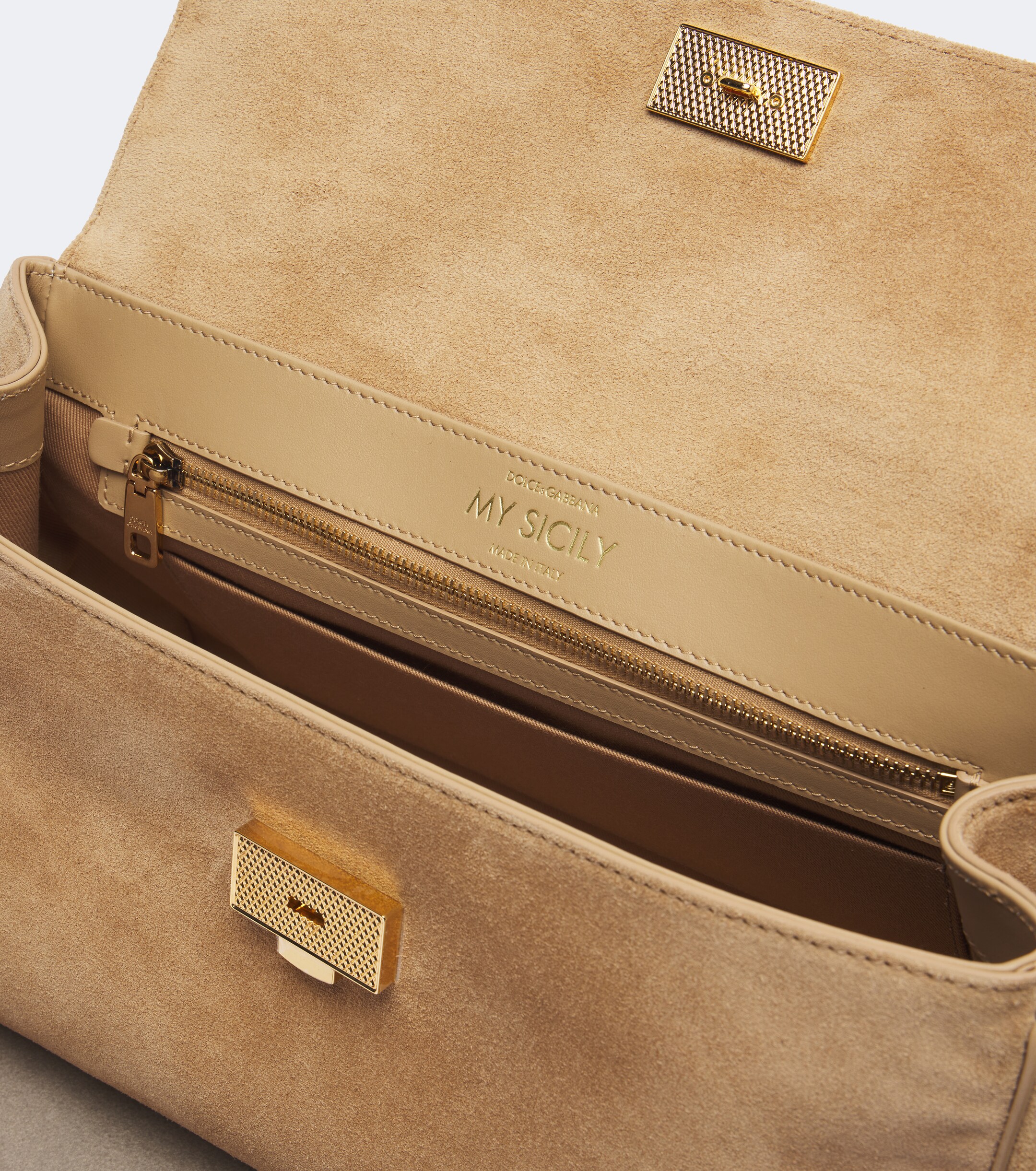 Dolce&Gabbana My Sicily Medium suede top-handle bag