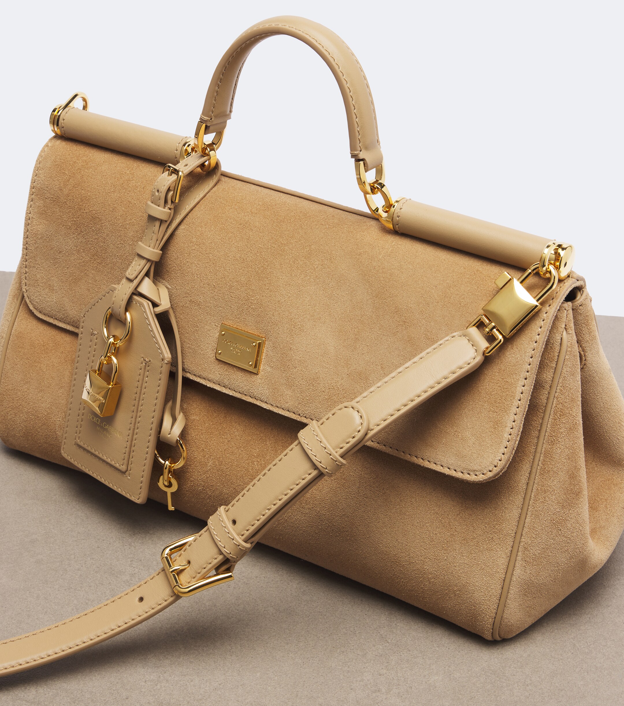 Dolce&Gabbana My Sicily Medium suede top-handle bag