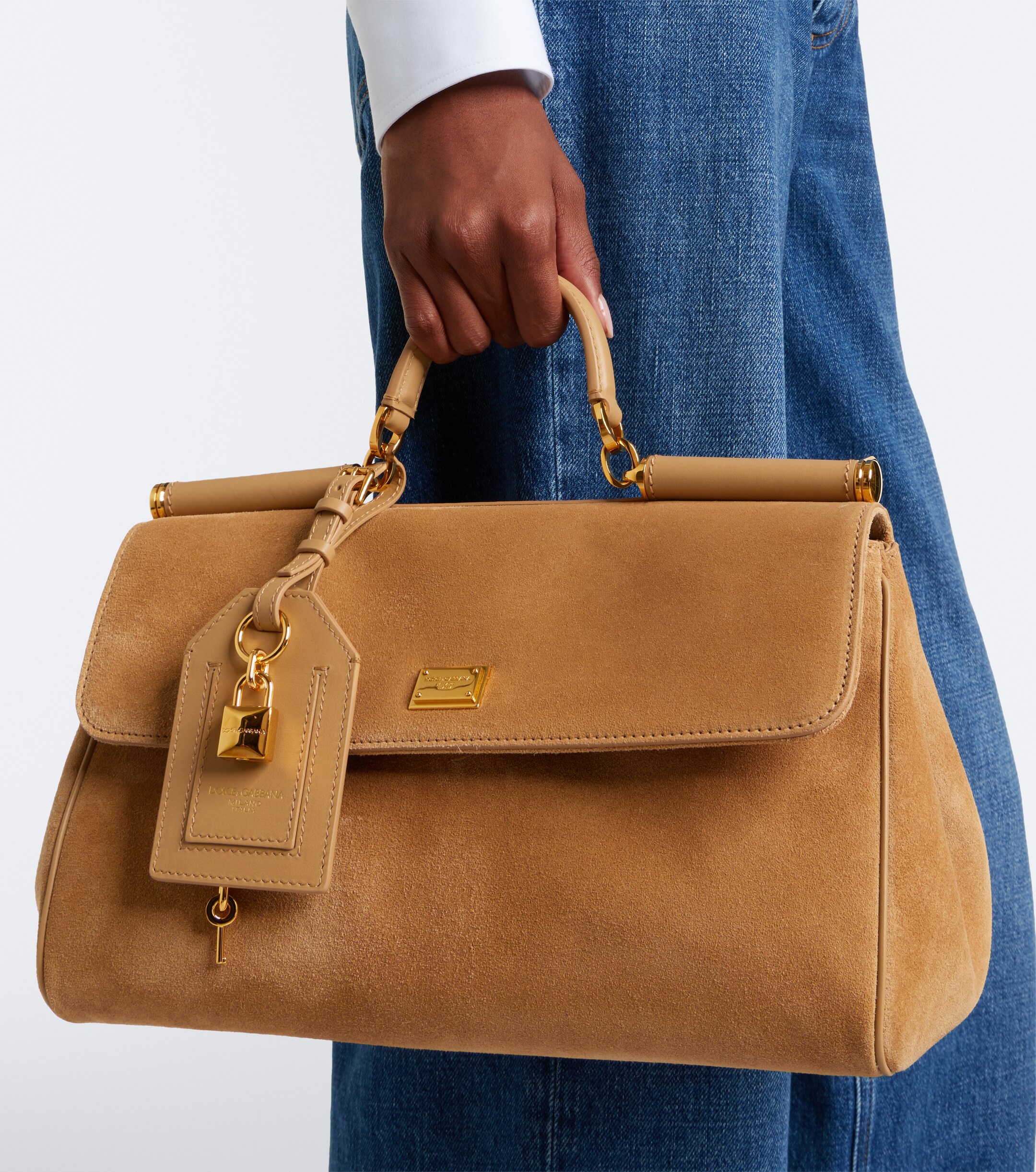 Dolce&Gabbana My Sicily Medium suede top-handle bag
