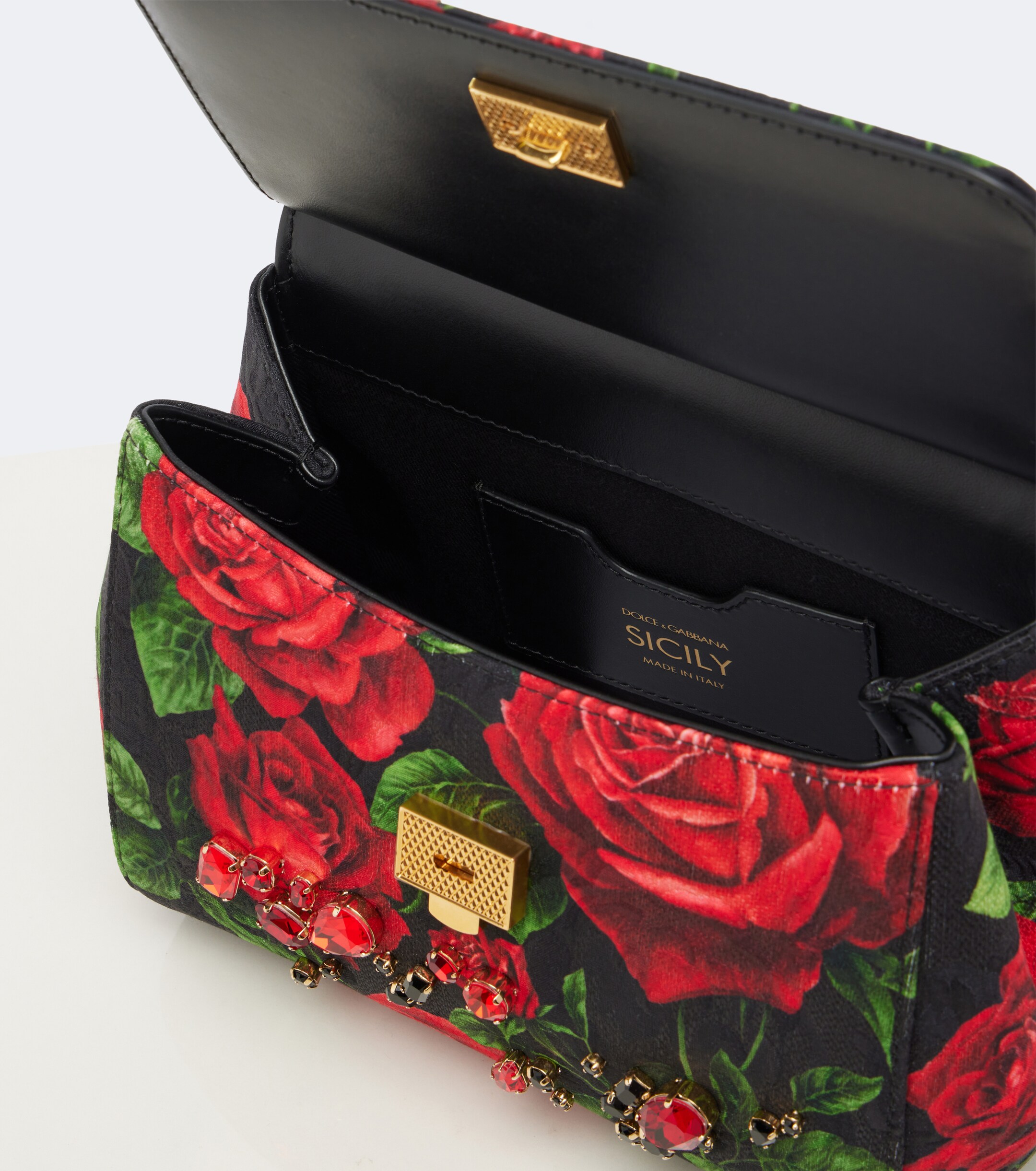 Dolce&Gabbana Sicily Small embellished floral top-handle bag