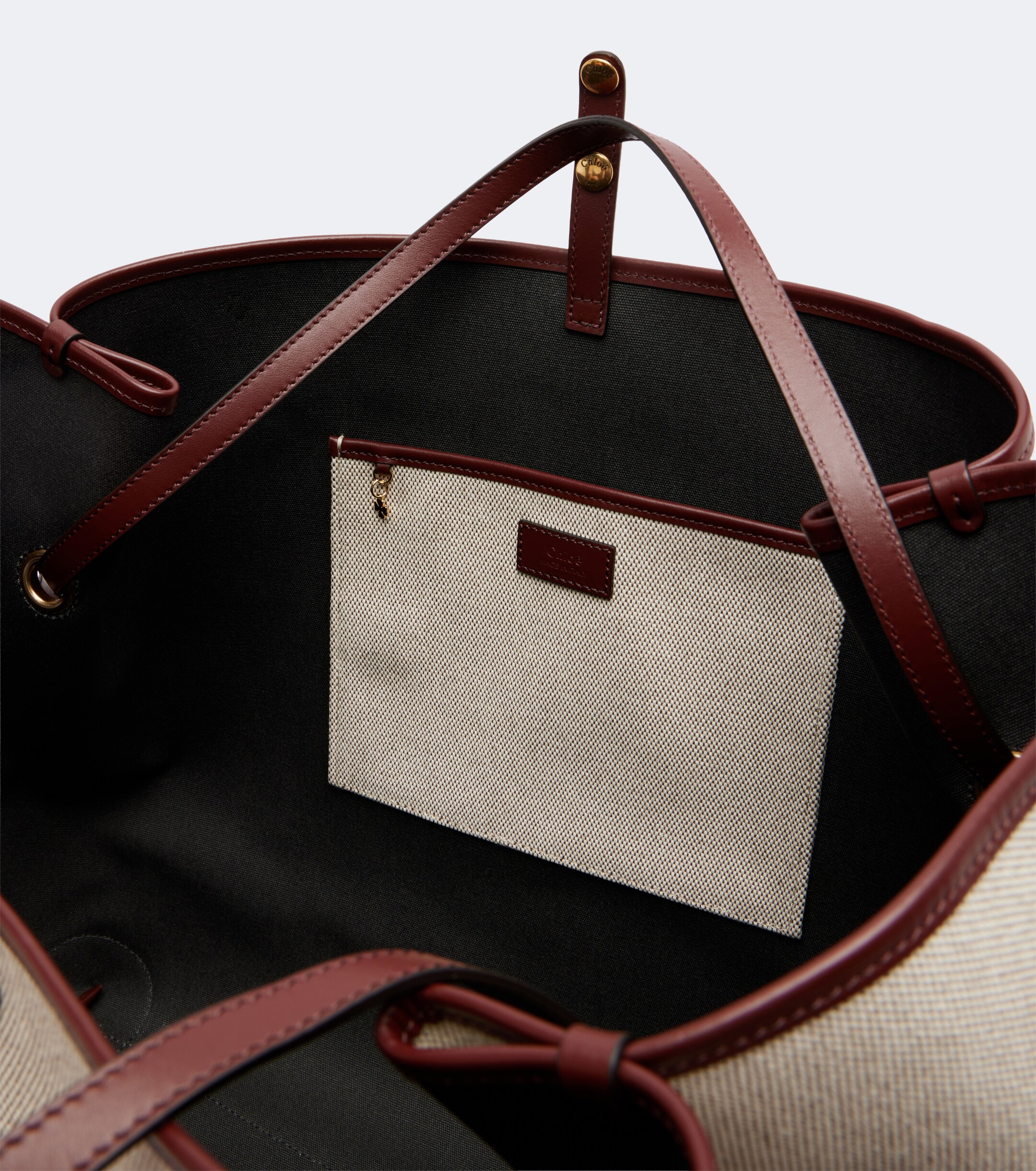 Chloé Chloé Clover leather-trimmed canvas tote bag