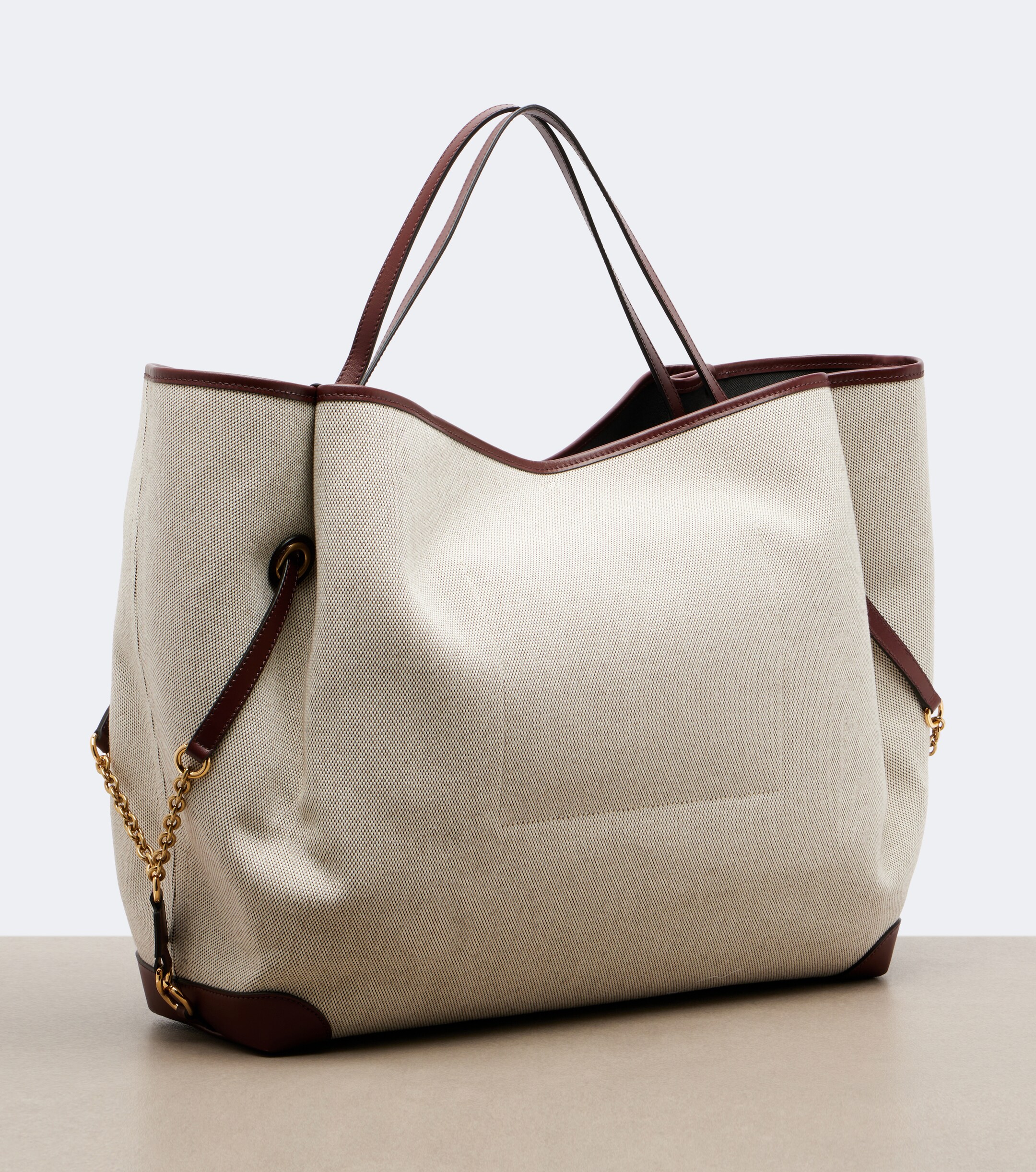 Chloé Chloé Clover leather-trimmed canvas tote bag