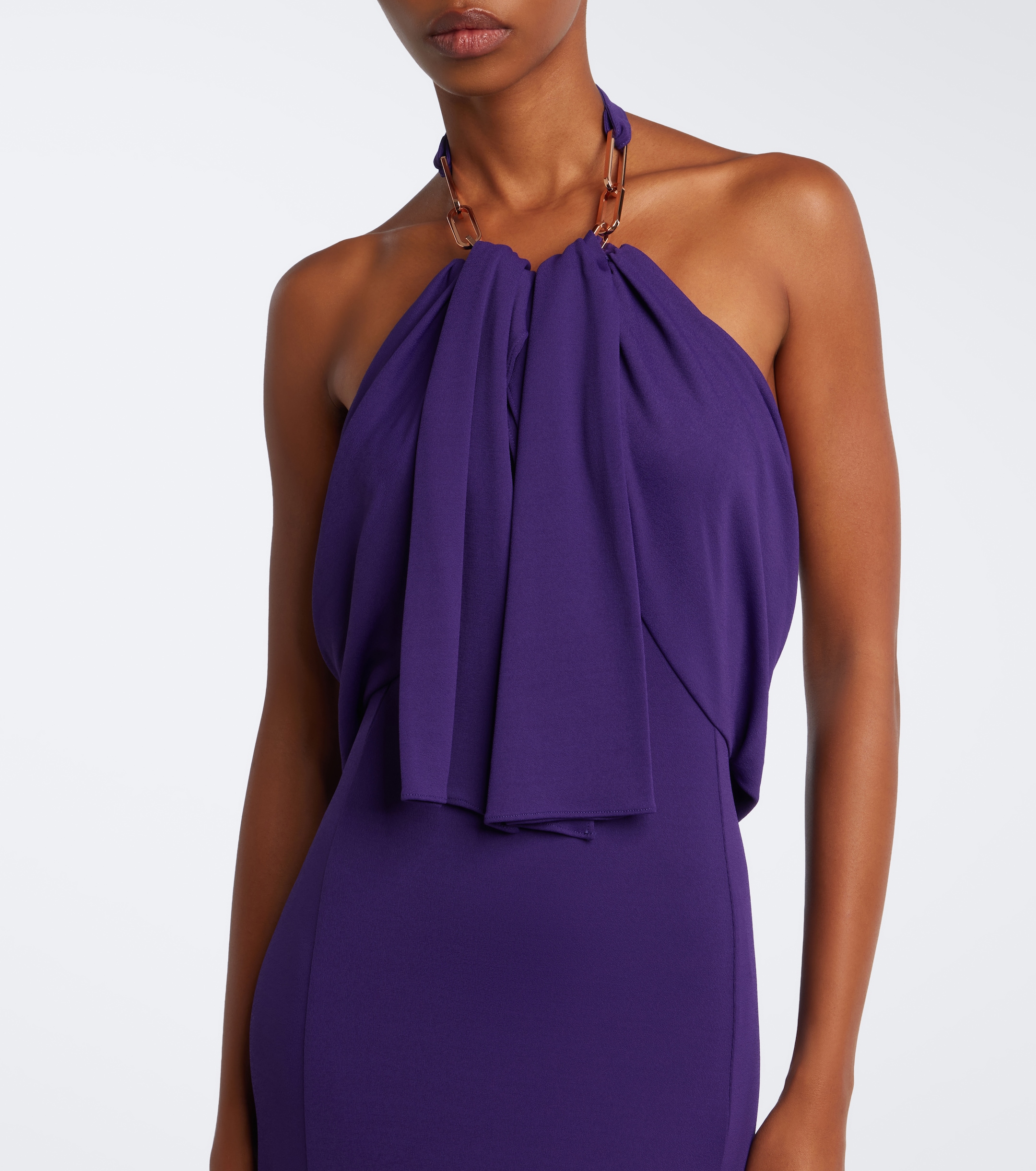 Rabanne Rabanne x Dinh Van embellished crêpe halterneck gown