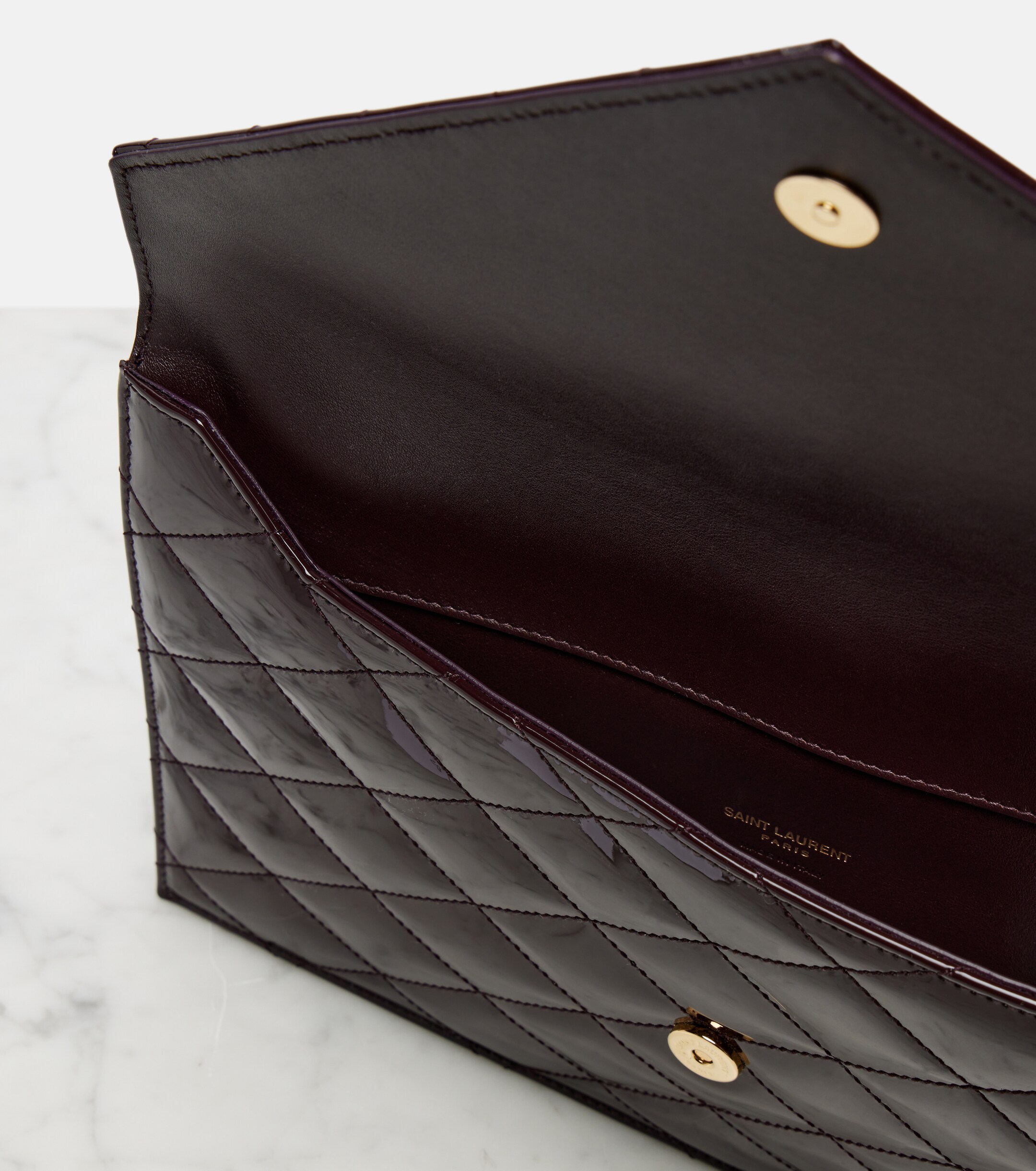 Saint Laurent Paris patent leather clutch