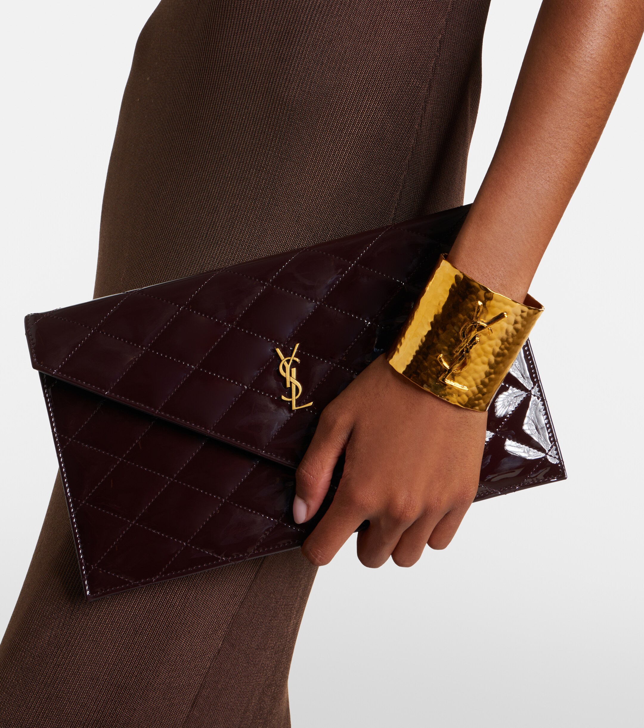 Saint Laurent Paris patent leather clutch