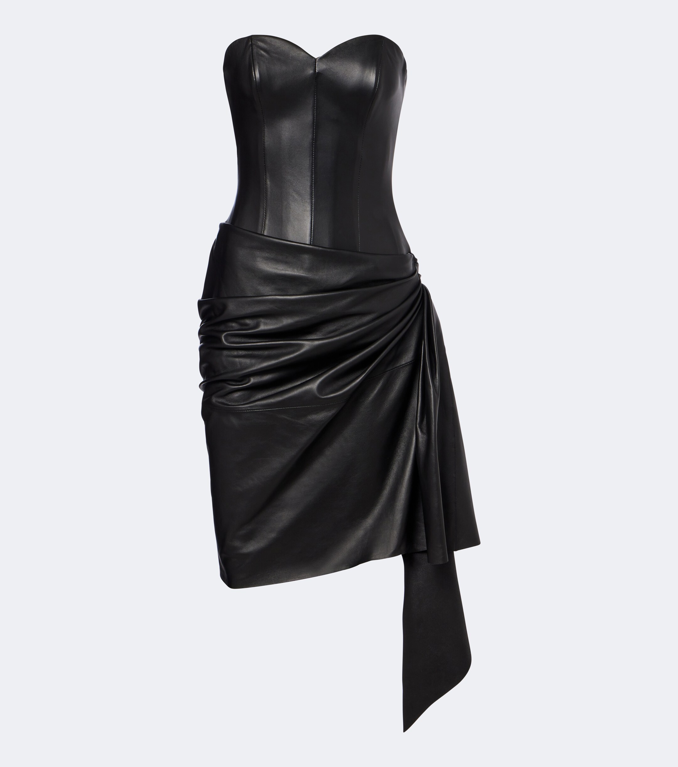 Alex Perry Alex Perry Draped leather corset dress