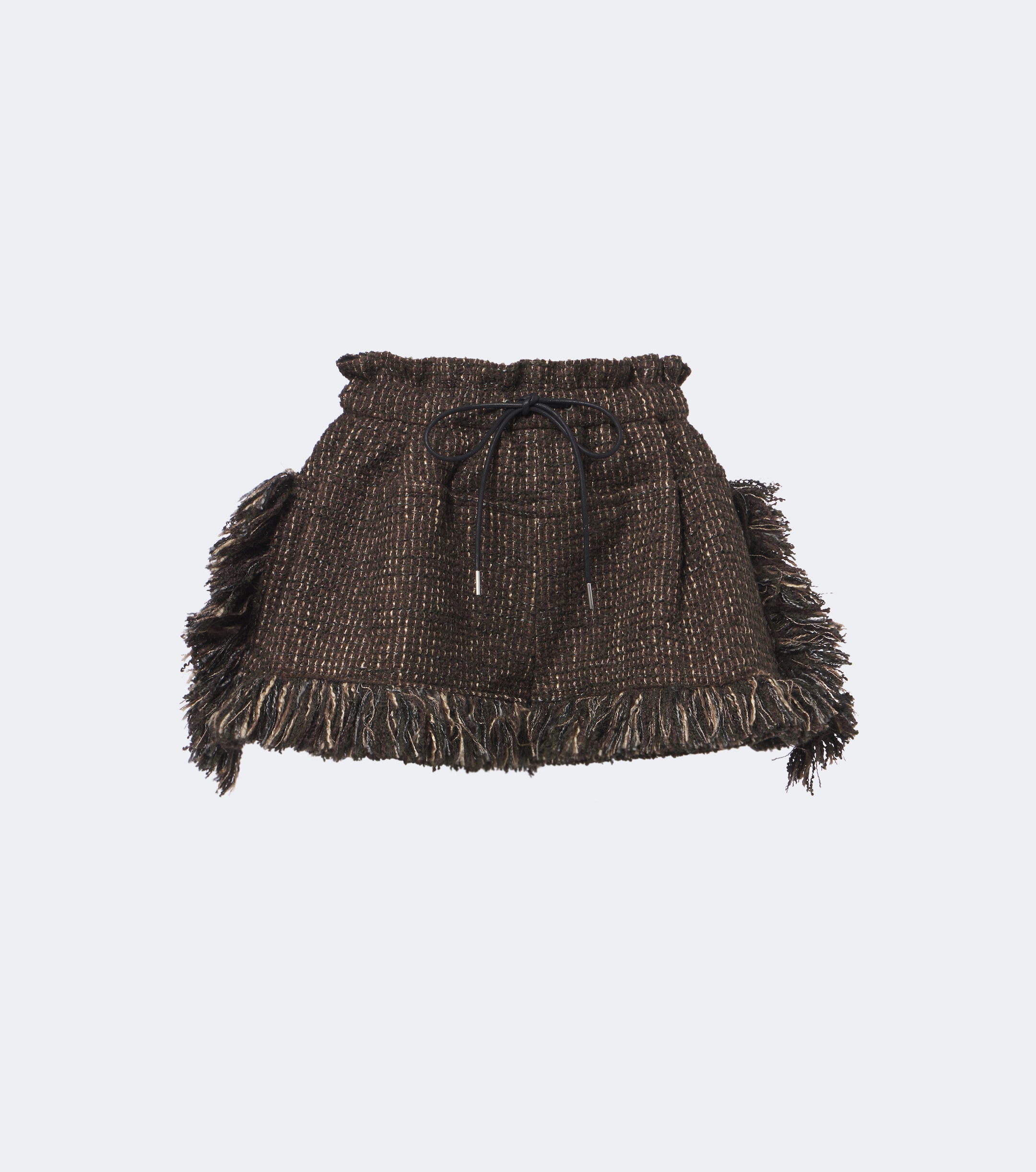 Sacai Sacai Fringed wool-blend tweed shorts