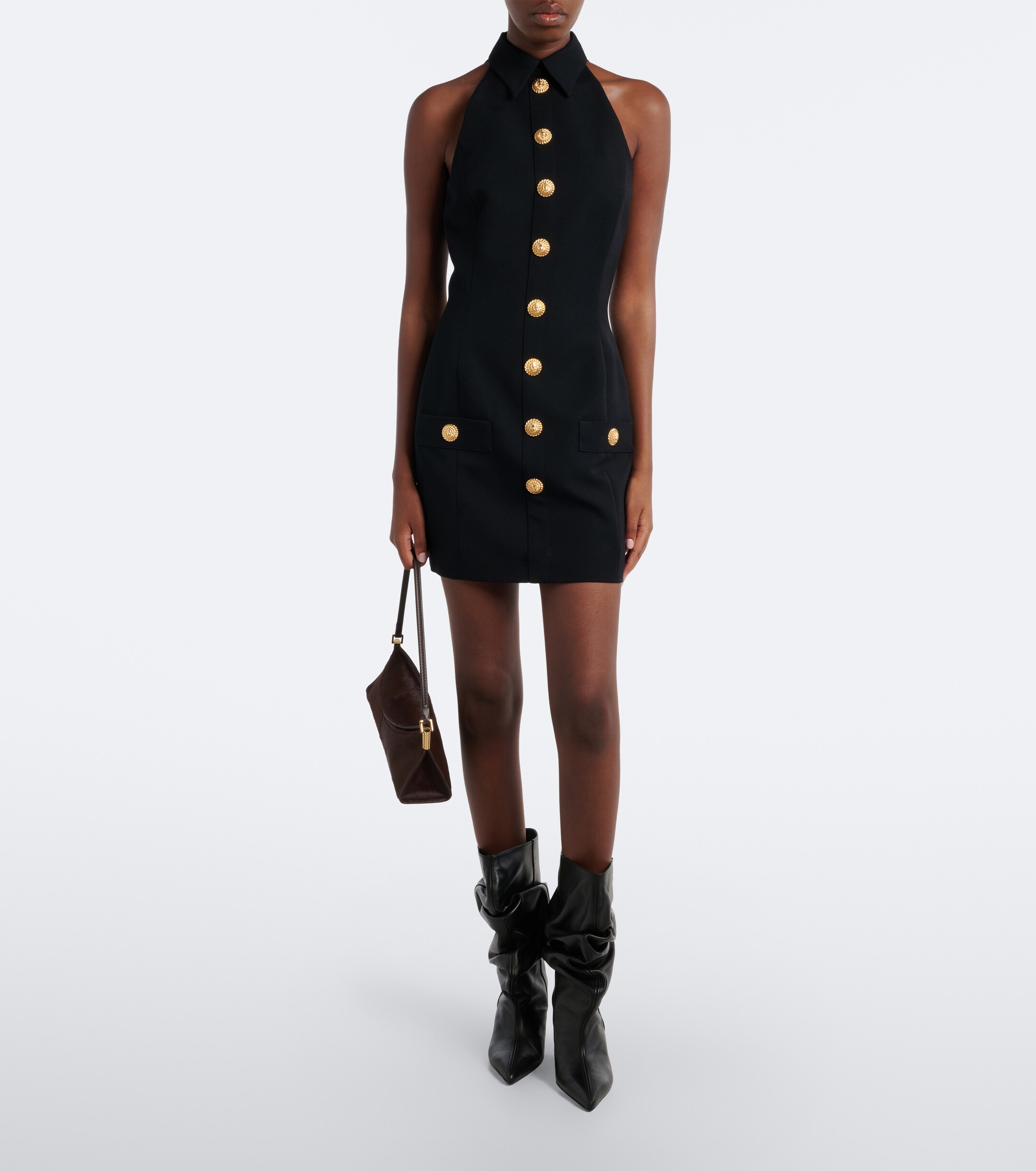 Balmain 64-83 Small calf hair shoulder bag