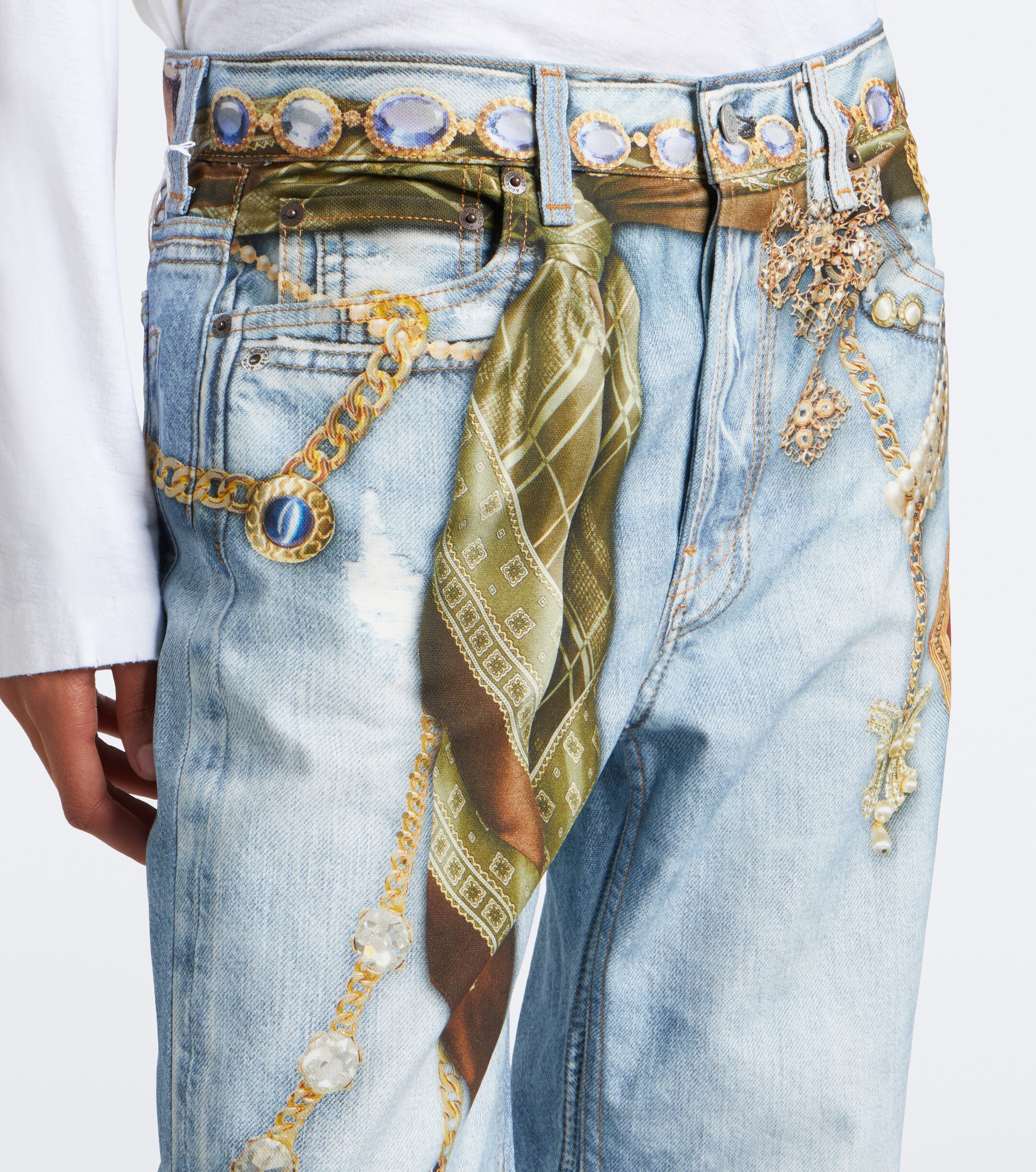Acne Studios Acne Studios Trompe l'oeil printed wide-leg jeans
