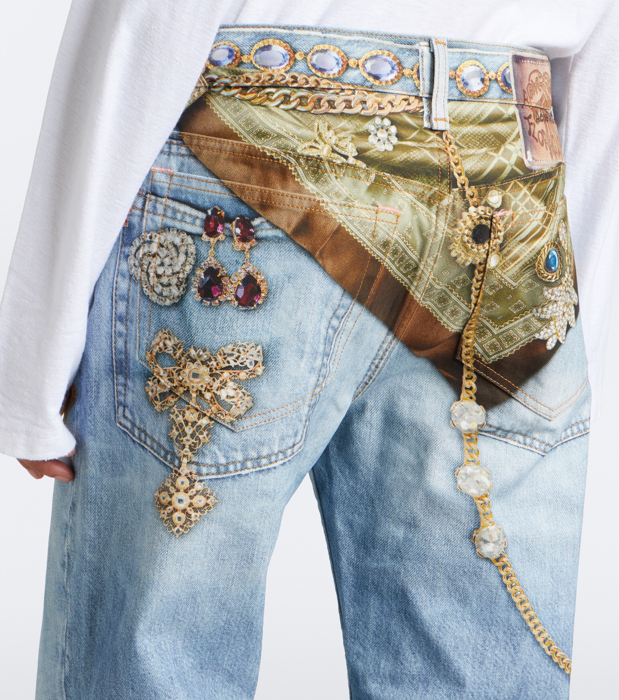 Acne Studios Acne Studios Trompe l'oeil printed wide-leg jeans