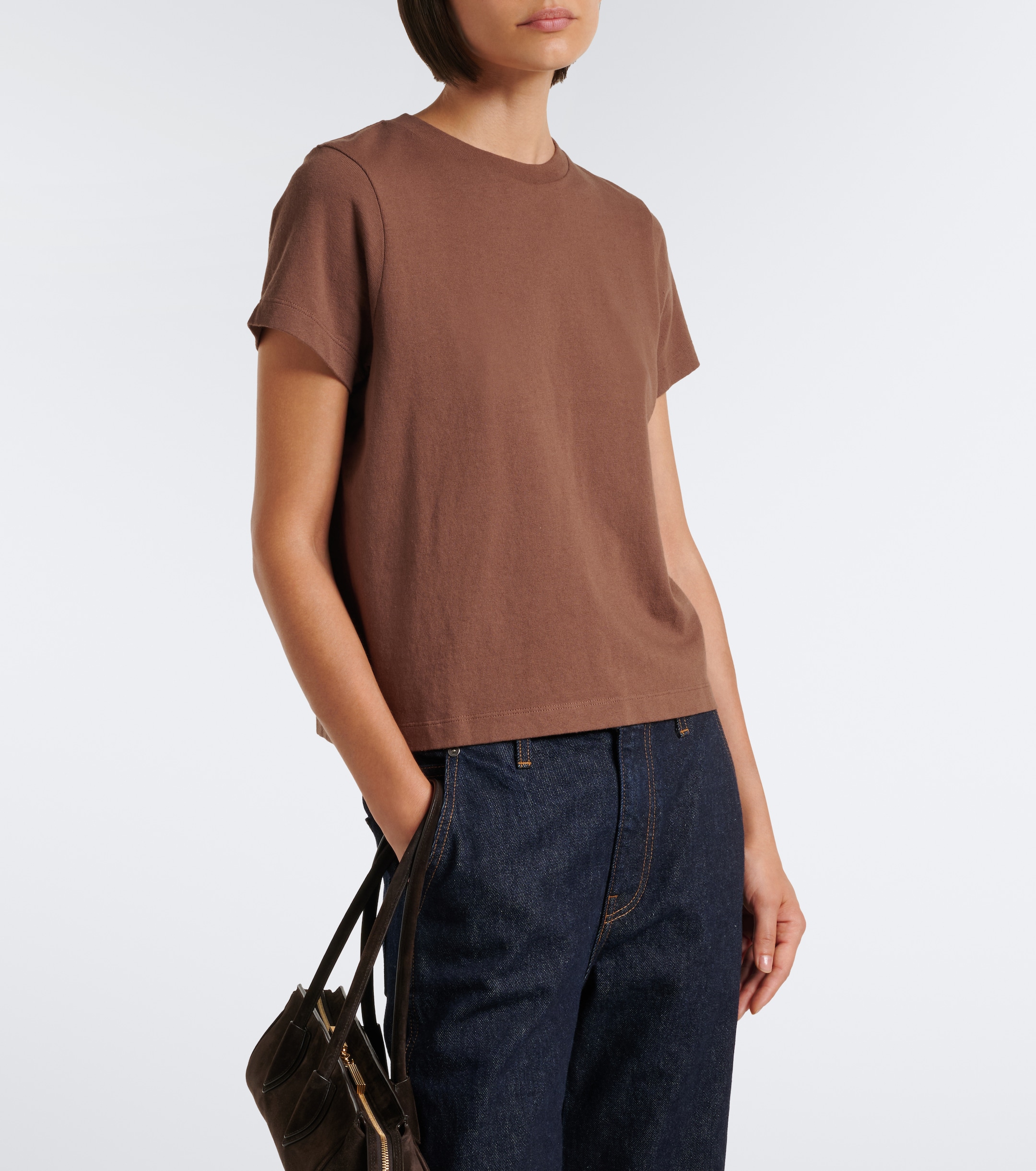 KHAITE Khaite Emmylou knitted cotton T-shirt