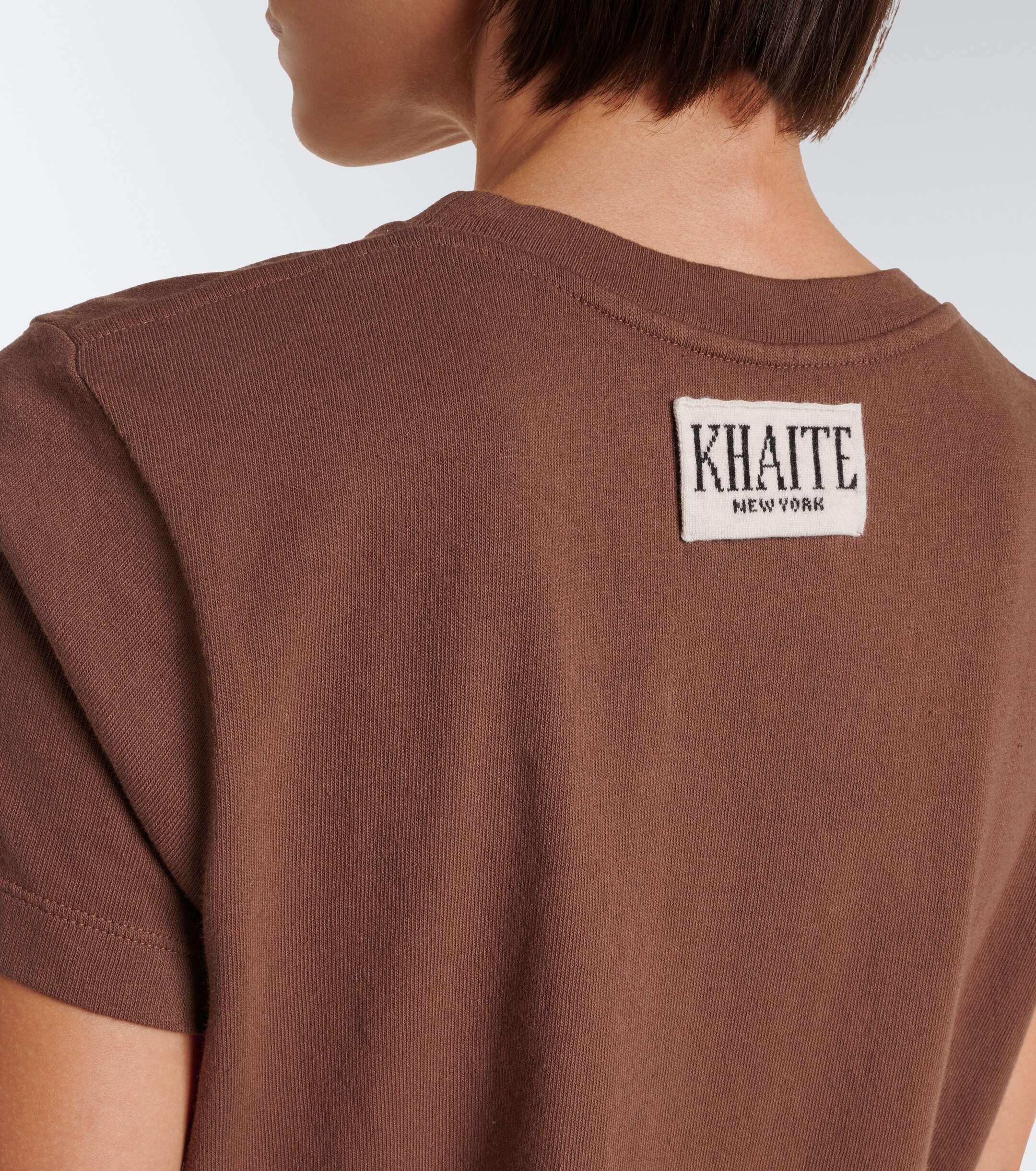 KHAITE Khaite Emmylou knitted cotton T-shirt