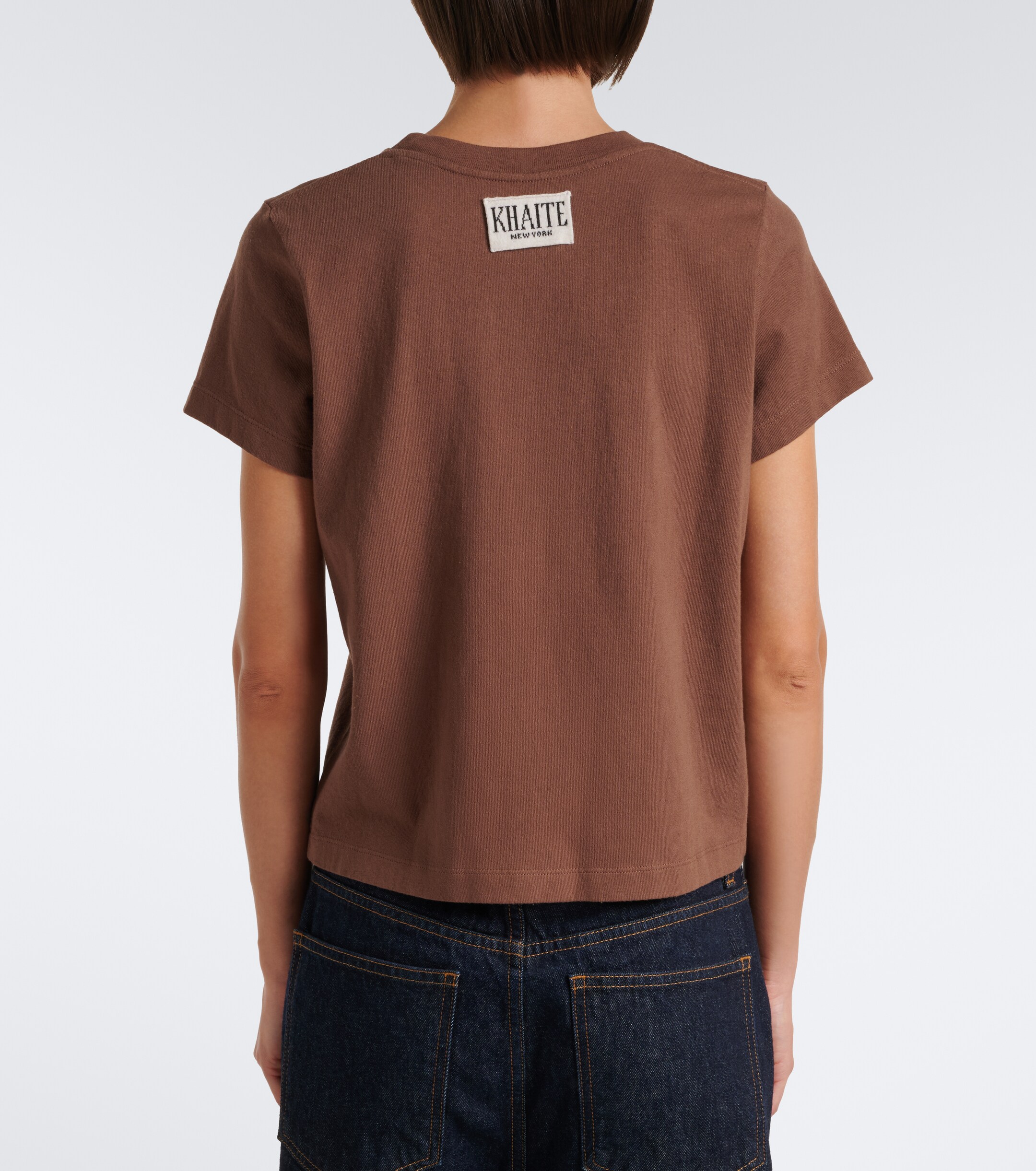 KHAITE Khaite Emmylou knitted cotton T-shirt