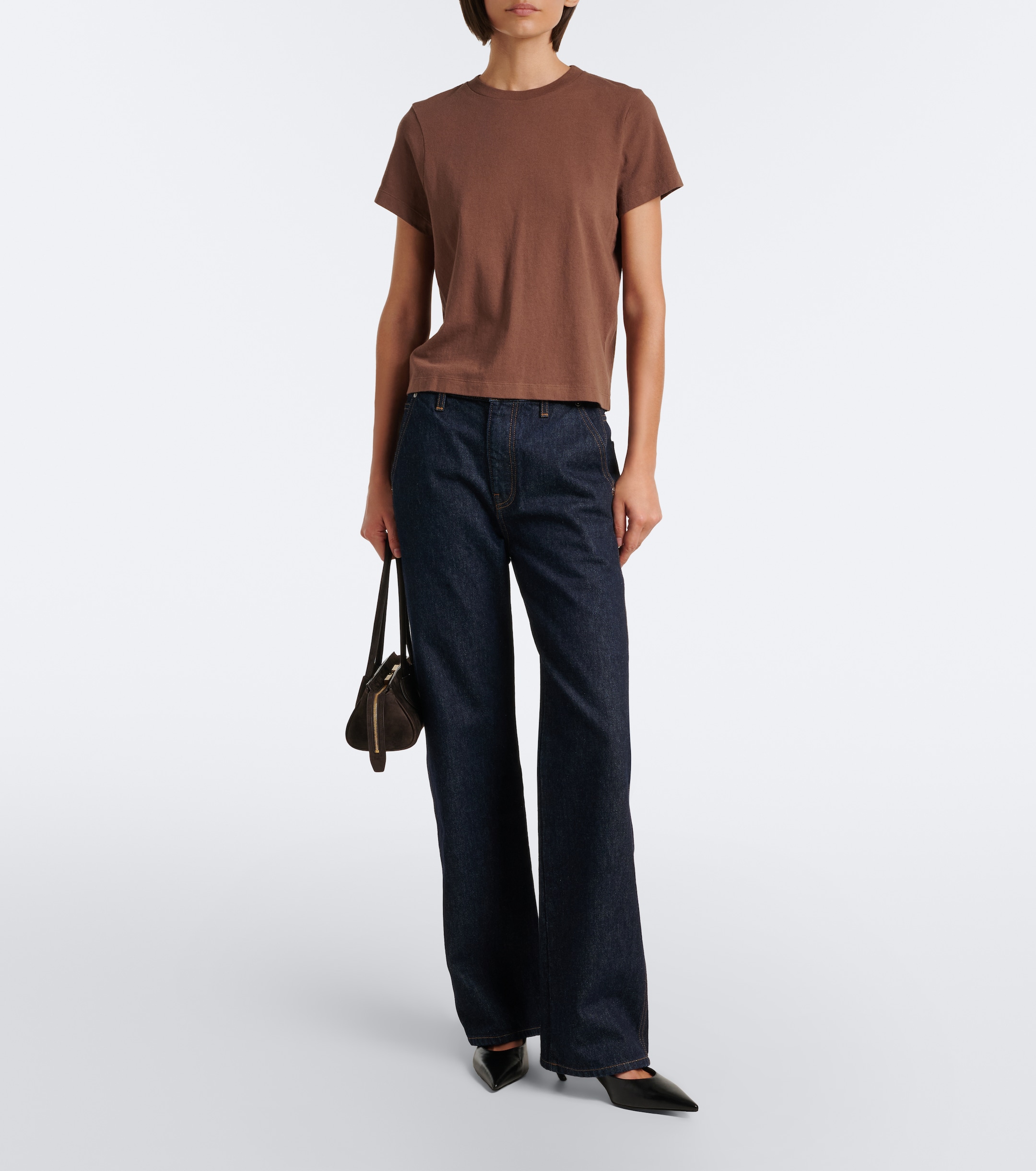 KHAITE Khaite Emmylou knitted cotton T-shirt