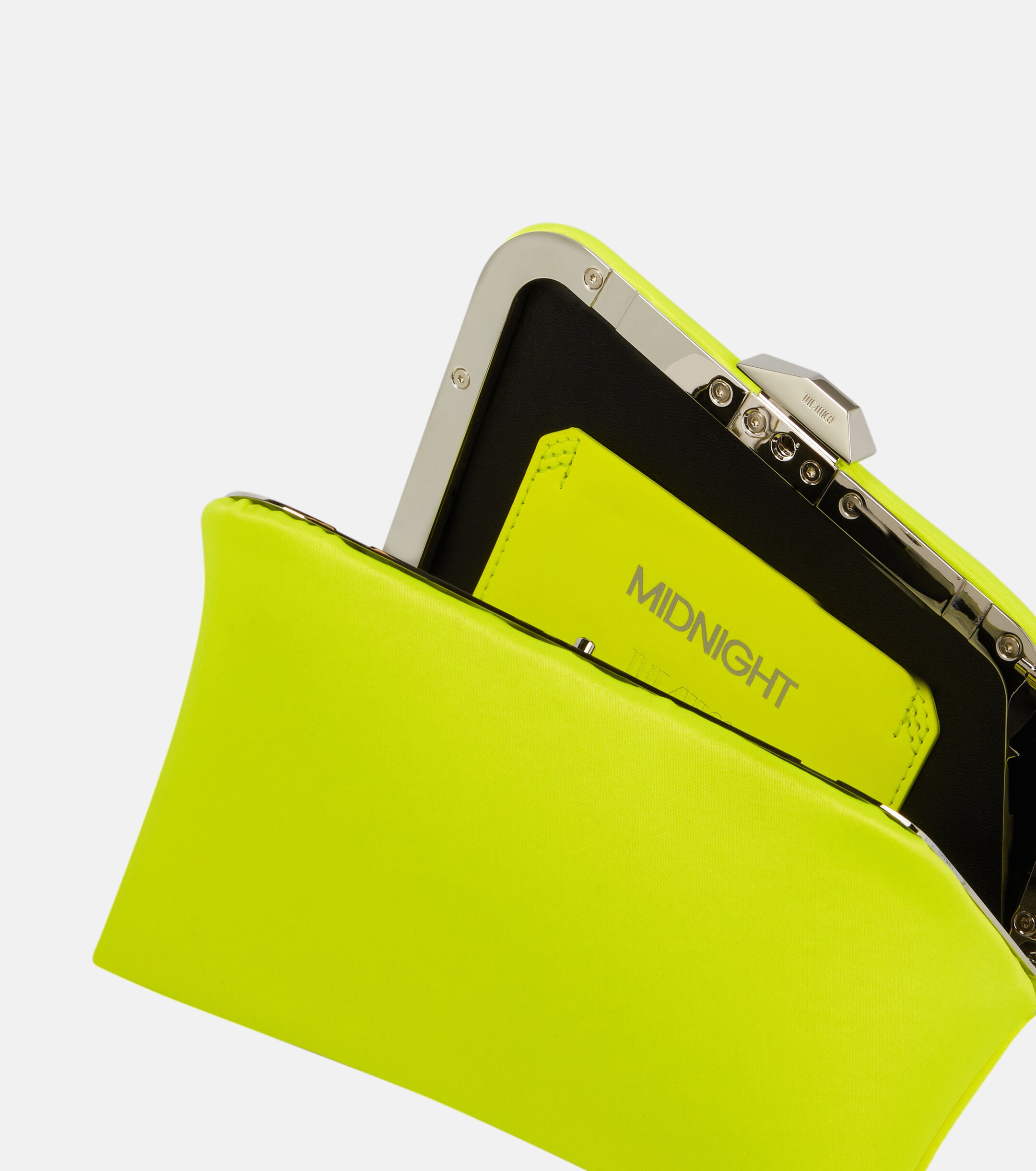 THE ATTICO Midnight satin clutch