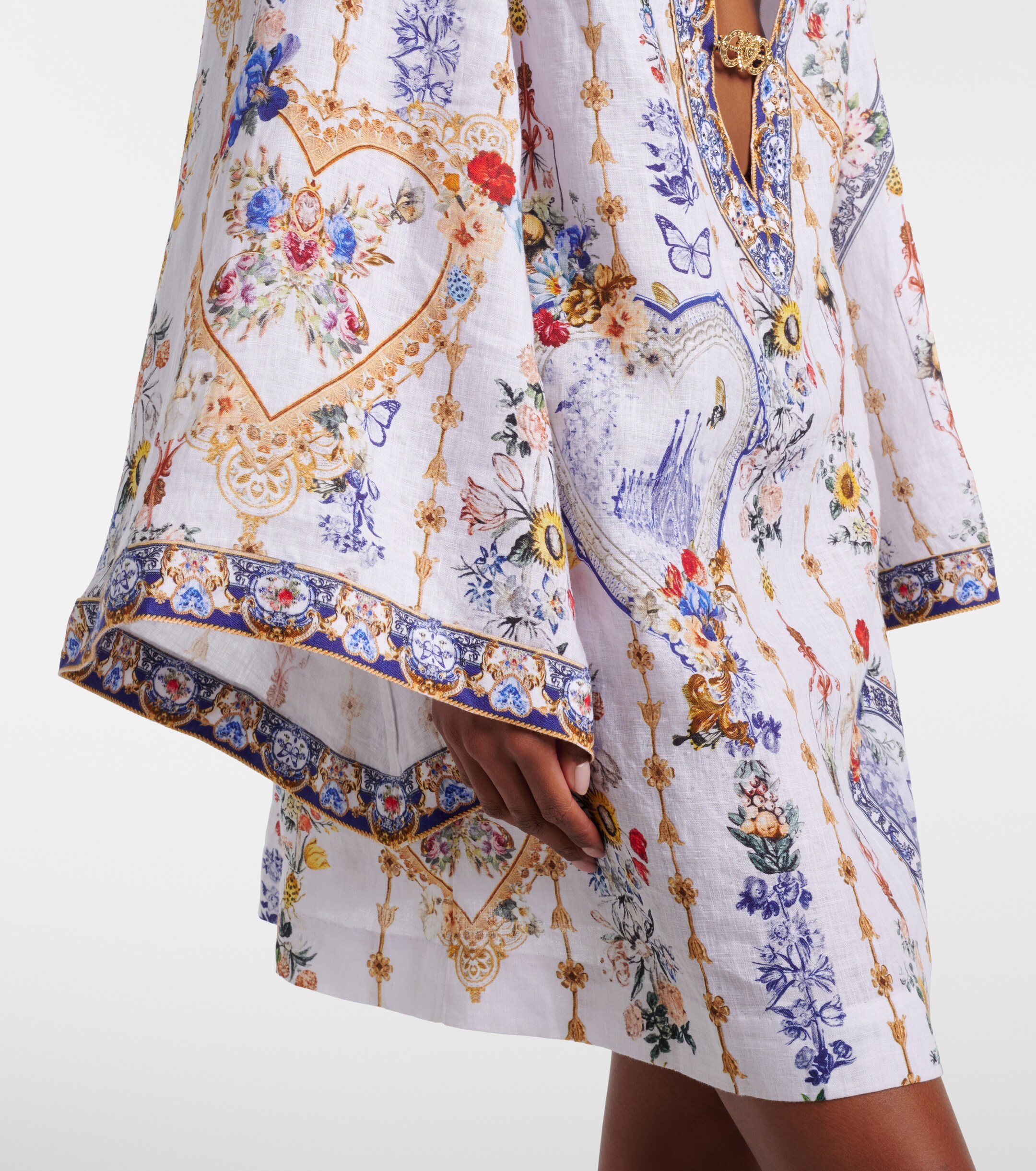 Camilla Camilla Cutout printed linen kaftan