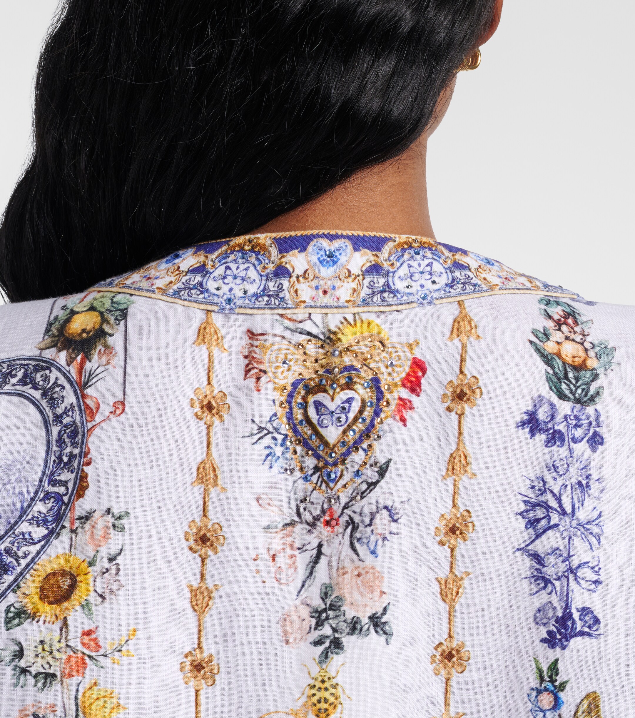 Camilla Camilla Cutout printed linen kaftan