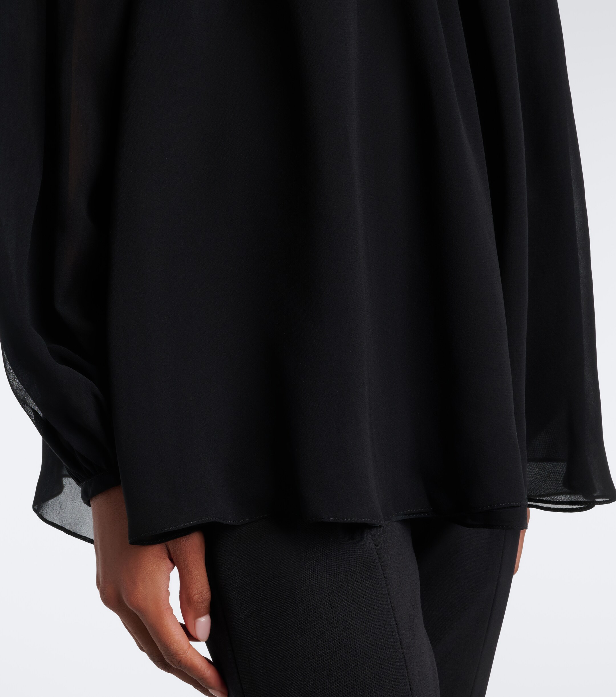Carolina Herrera Carolina Herrera Floral-appliqué gathered silk top
