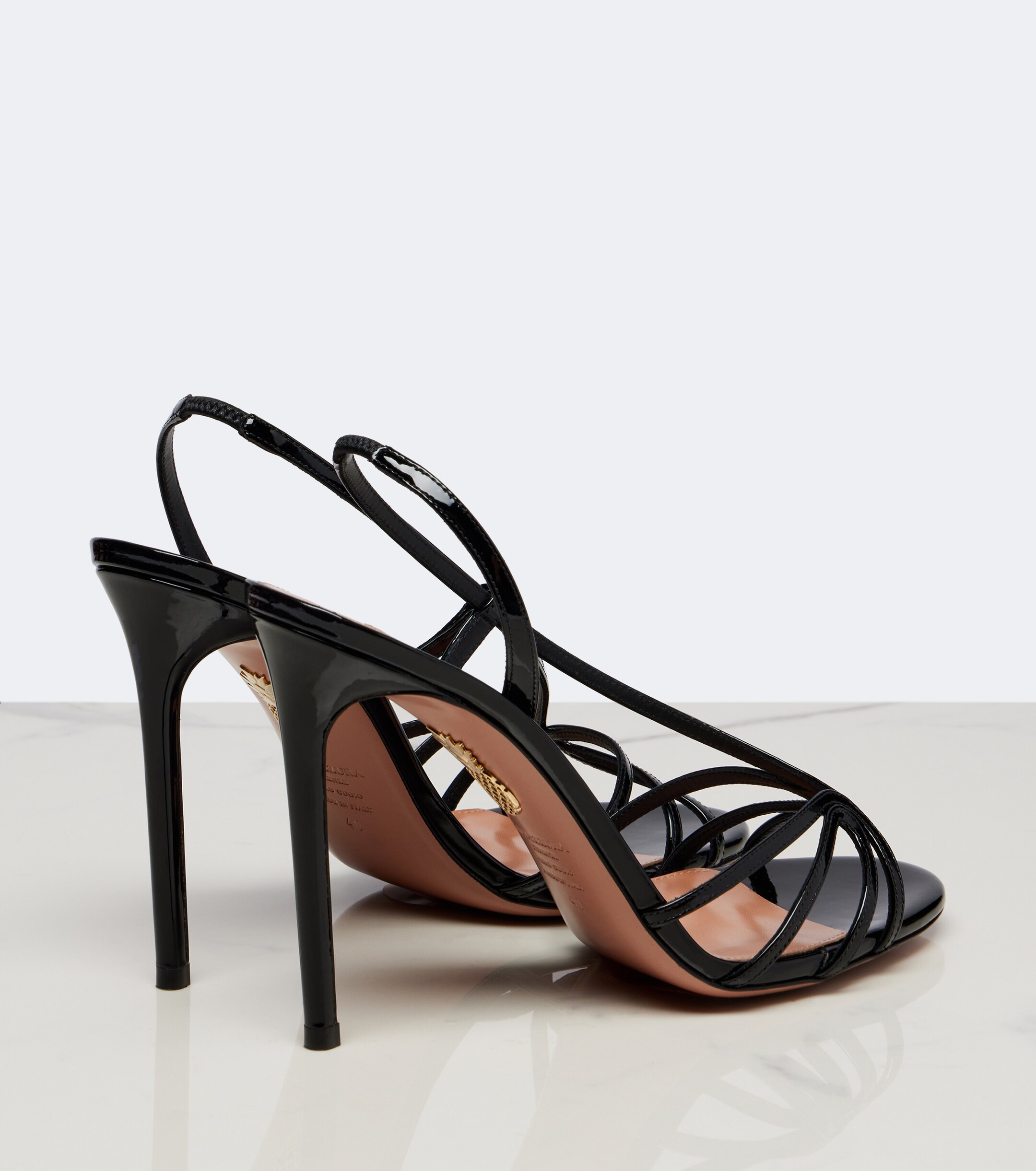 AQUAZZURA Aquazzura Talk To Me patent leather slingback sandals