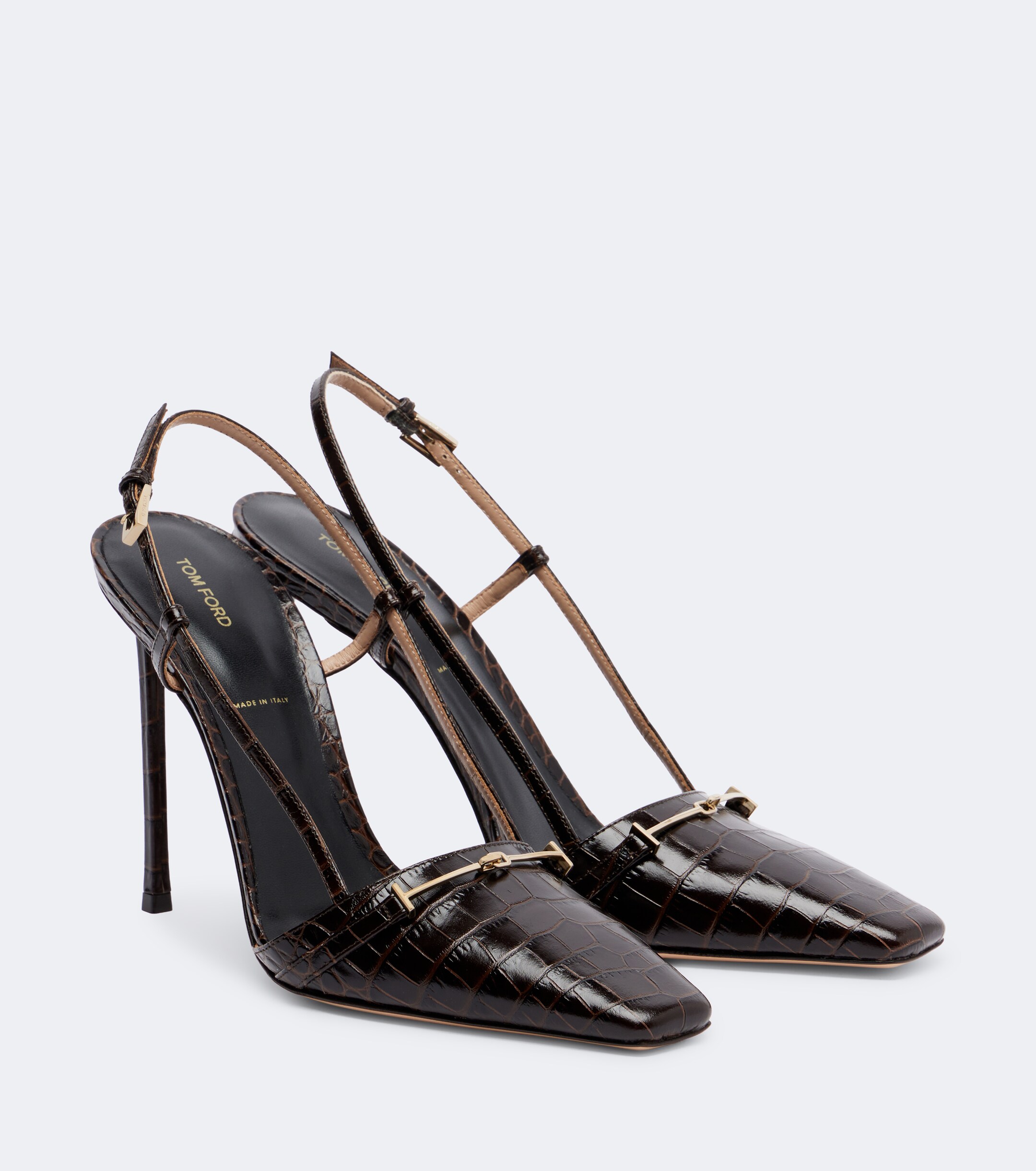 Tom Ford Tom Ford Arc croc-effect leather slingback pumps