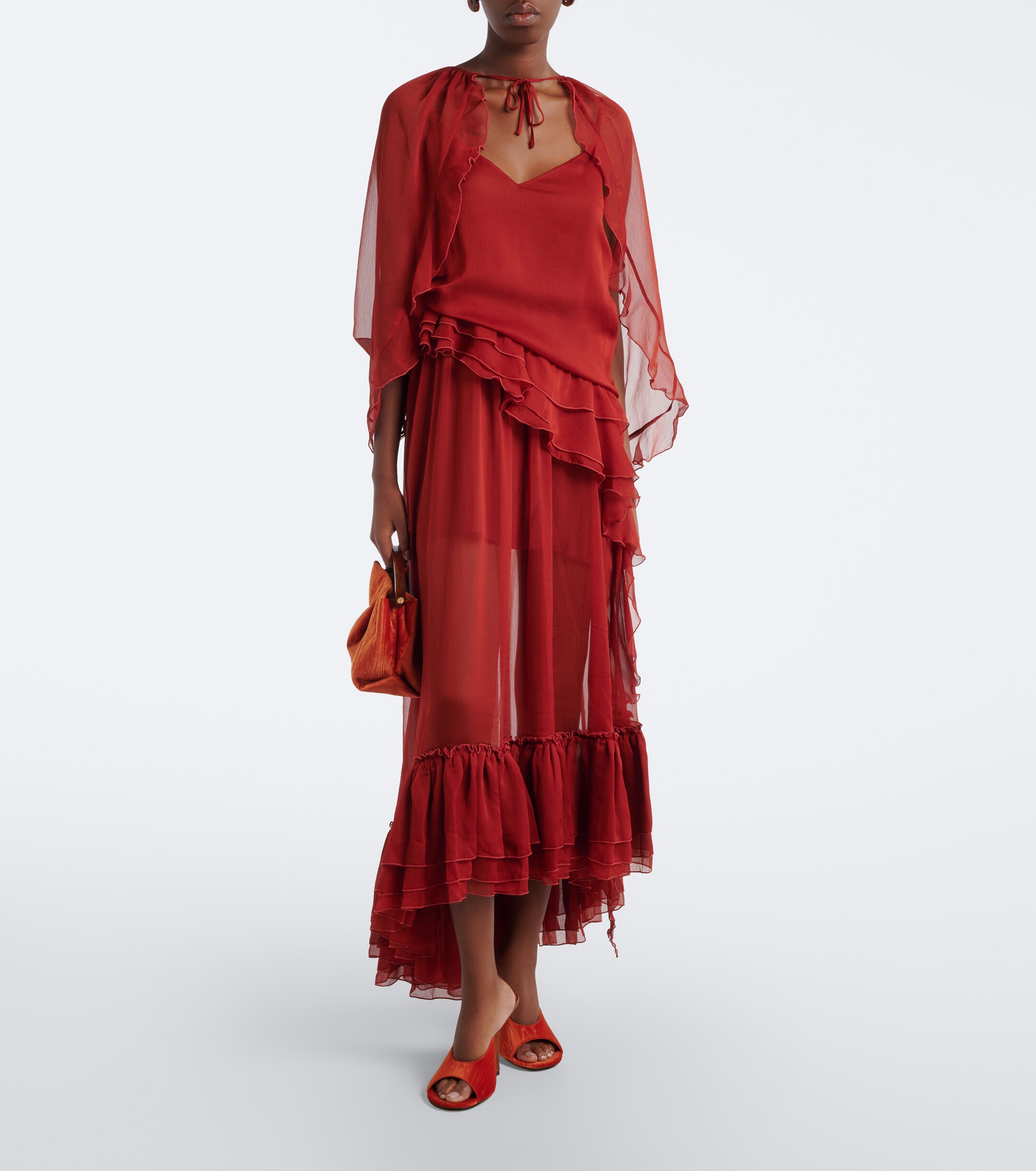 Jacques Wei Jacques Wei Ruffled chiffon gown