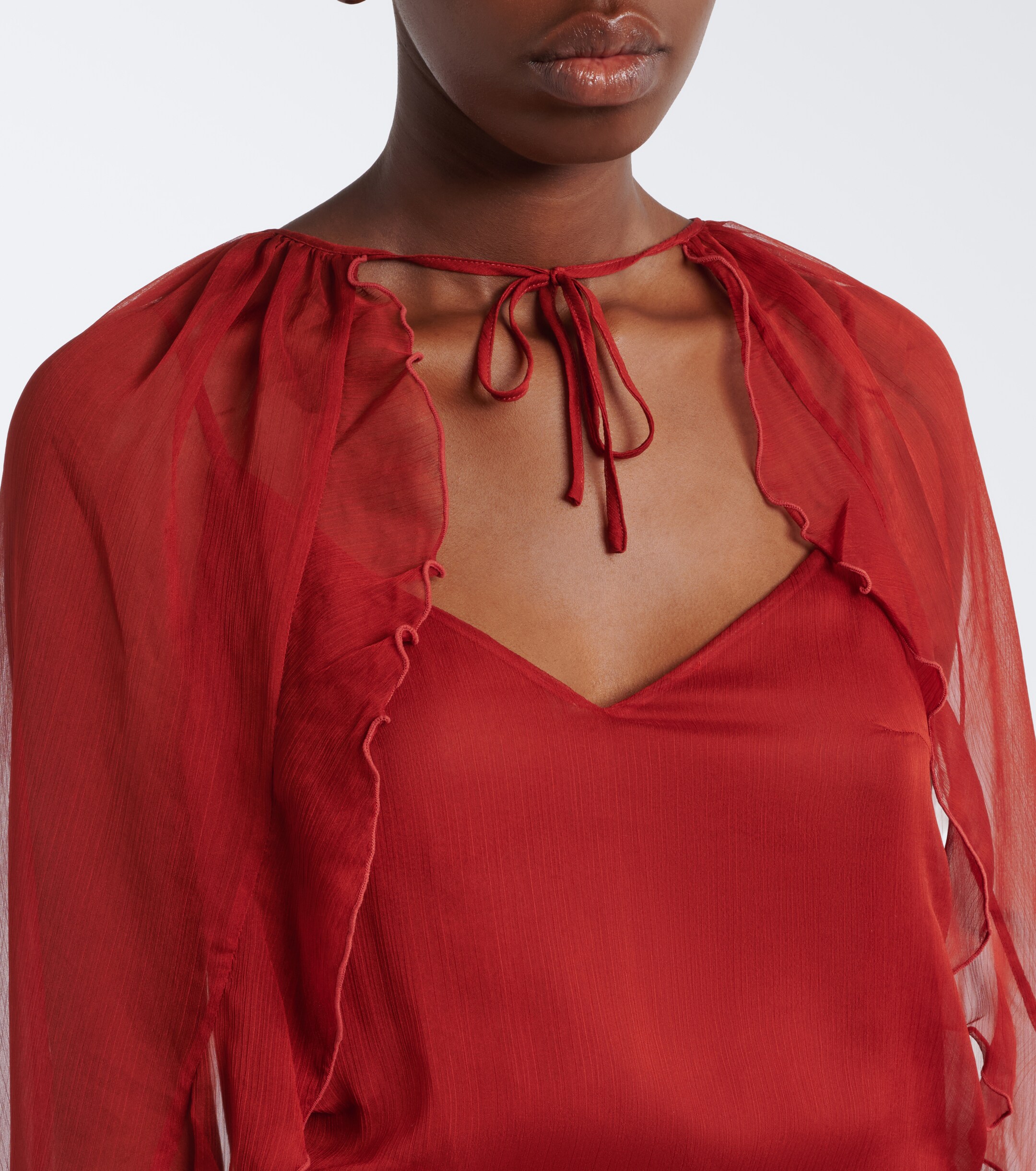 Jacques Wei Jacques Wei Ruffled chiffon gown