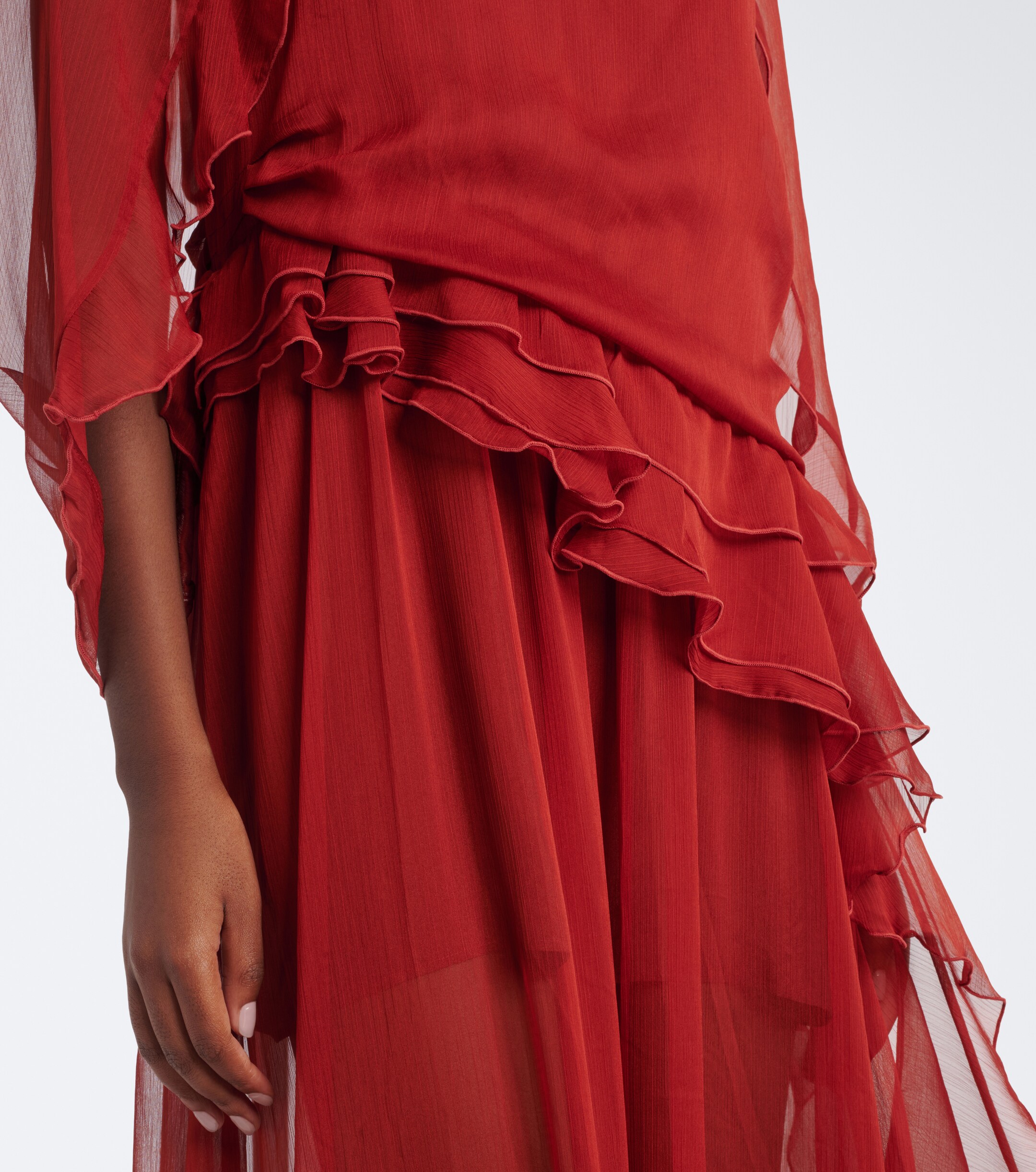 Jacques Wei Jacques Wei Ruffled chiffon gown