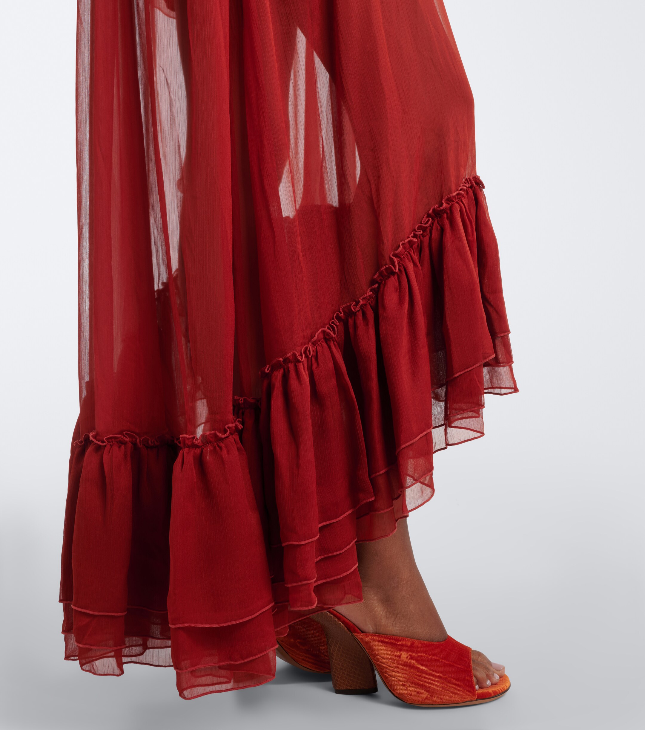 Jacques Wei Jacques Wei Ruffled chiffon gown