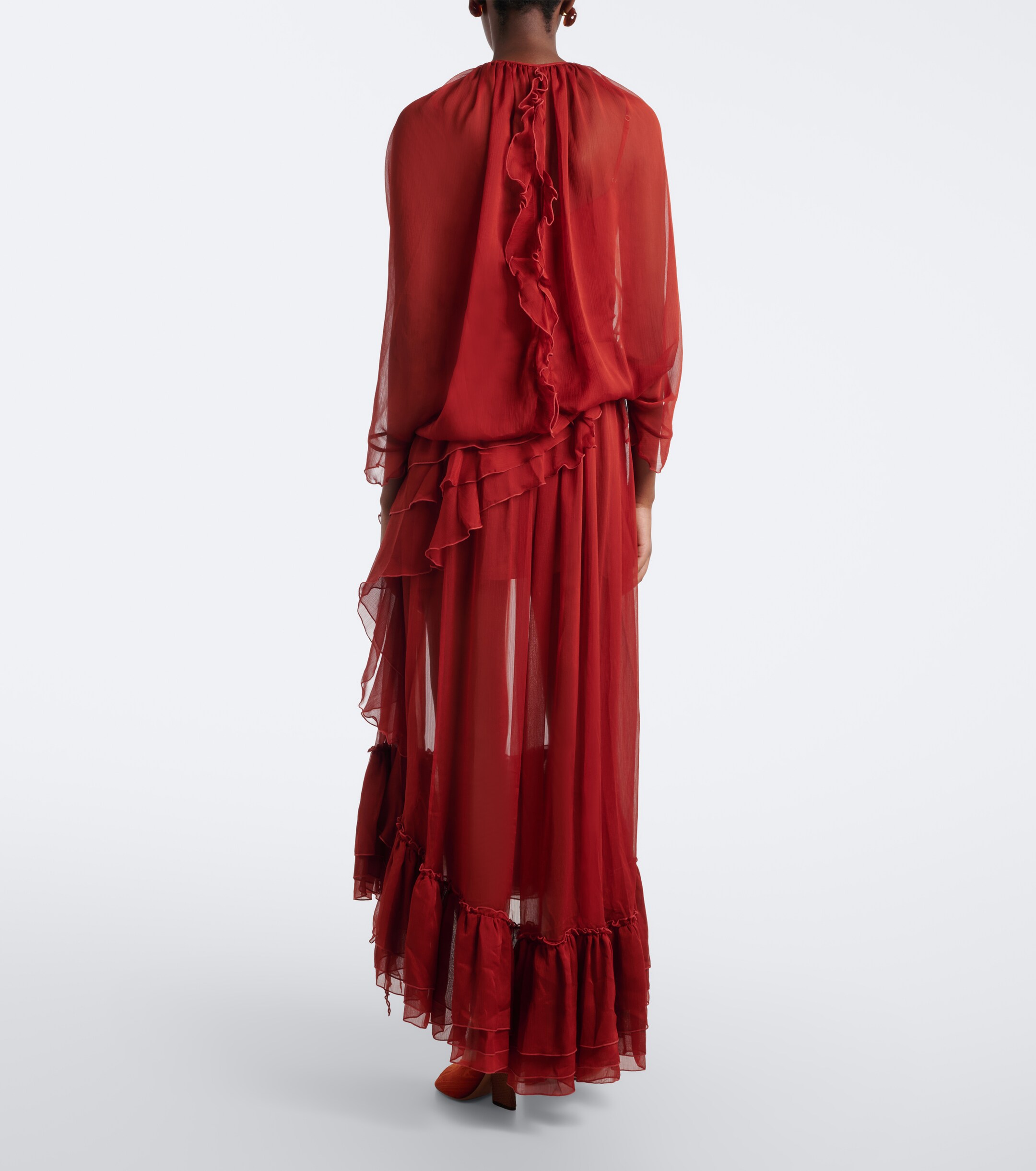 Jacques Wei Jacques Wei Ruffled chiffon gown