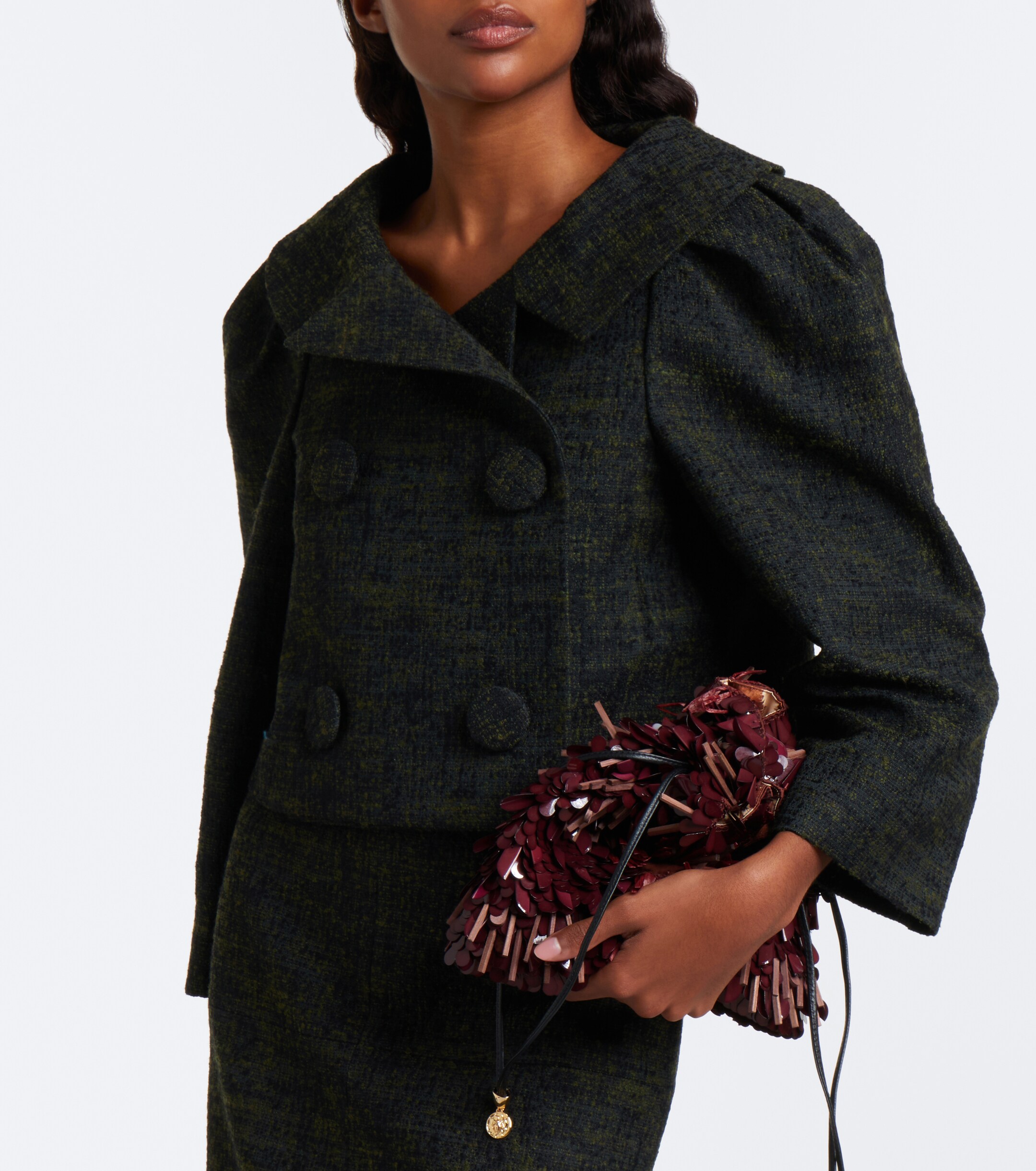 SHUSHU/TONG Shushu/Tong Cropped double-breasted tweed jacket