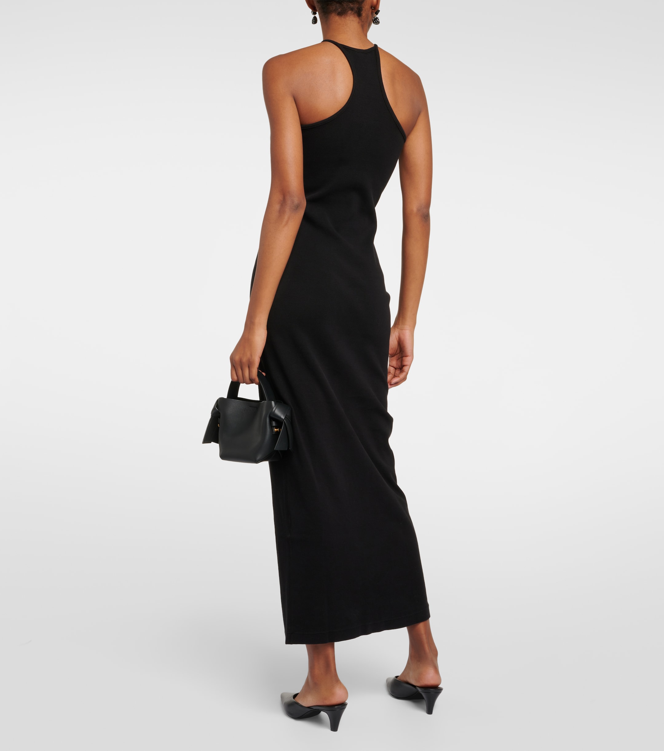 RE/DONE Ribbed-knit cotton-blend midi dress 