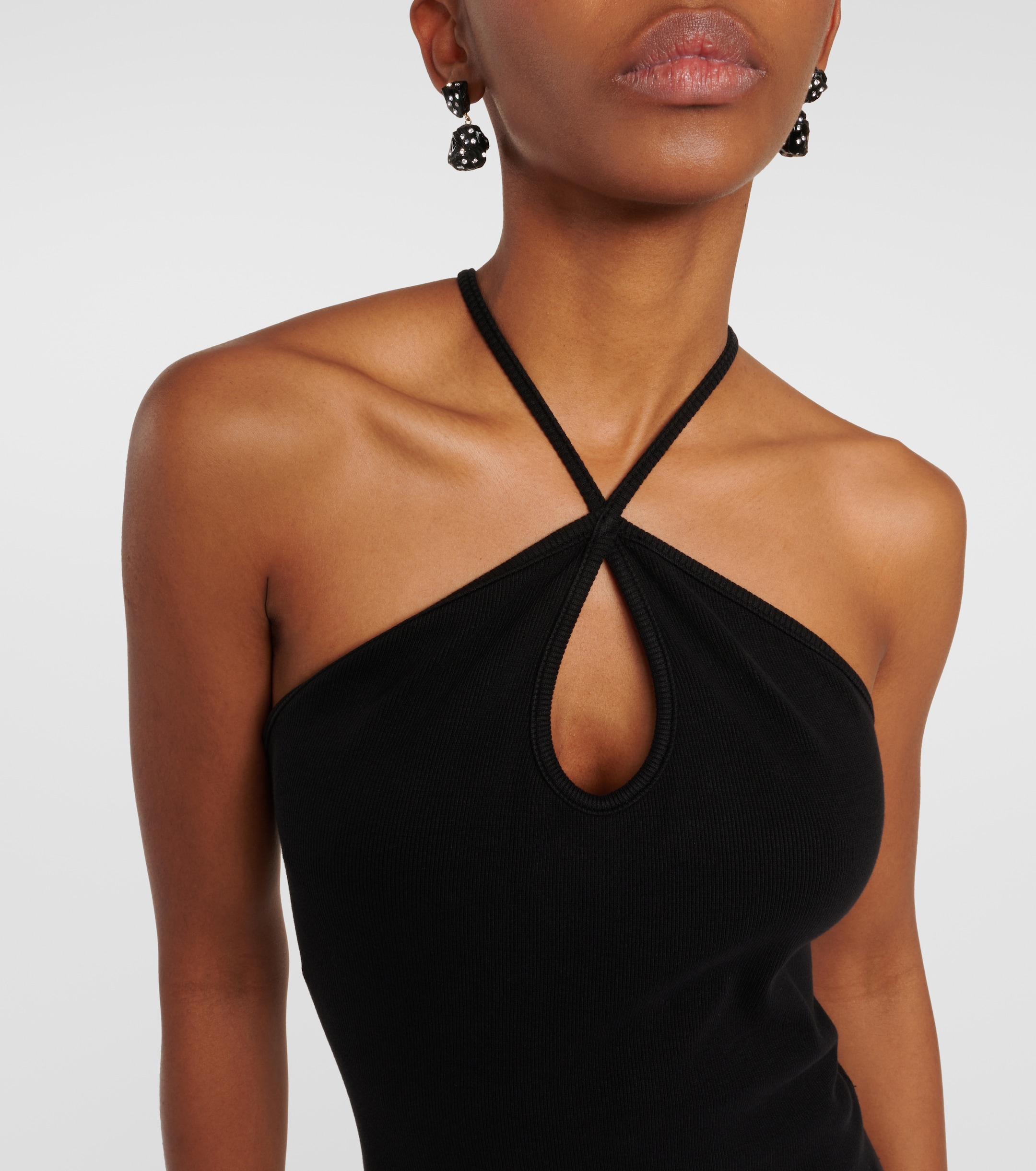 RE/DONE Ribbed-knit cotton-blend midi dress 