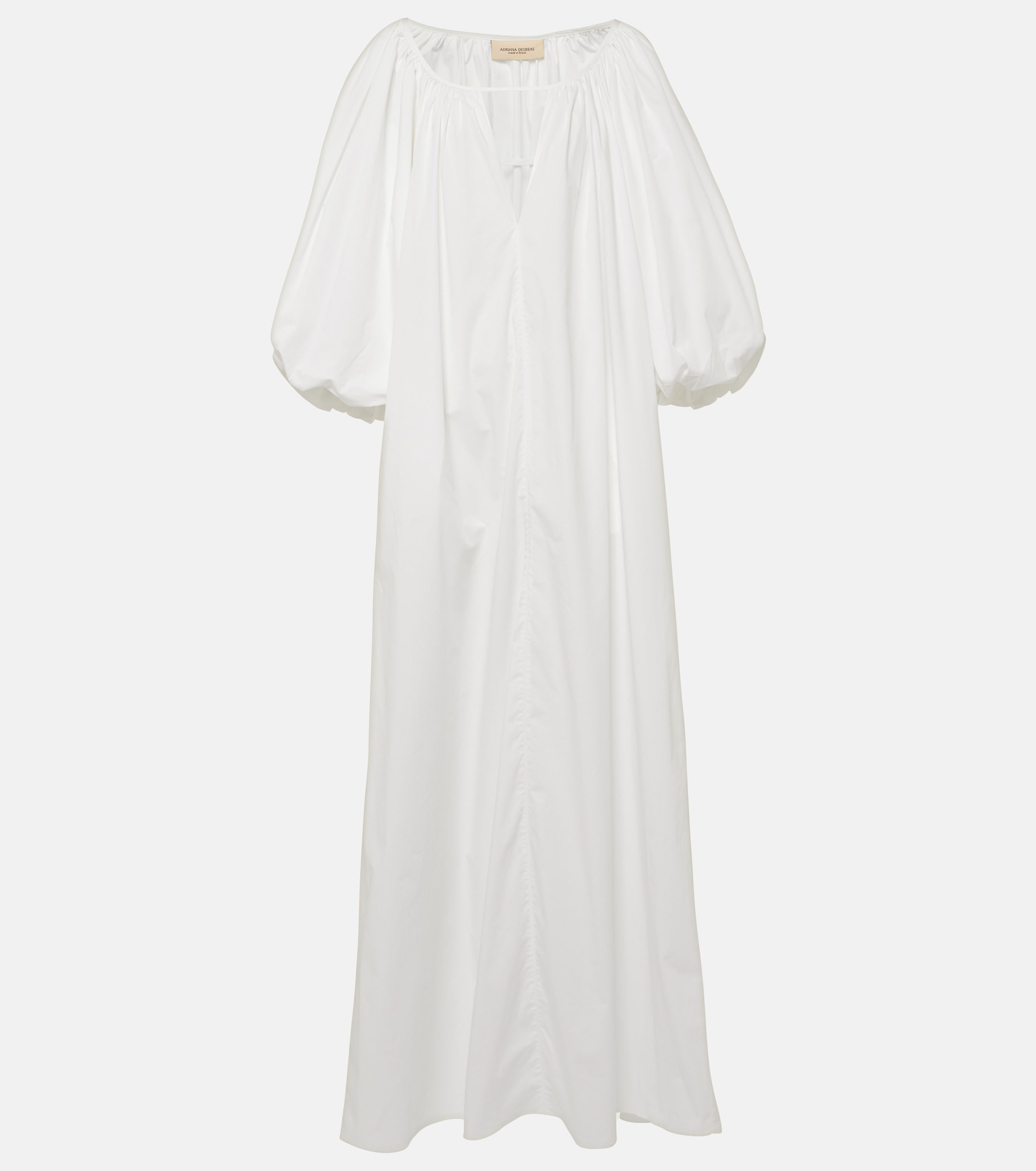 Adriana Degreas Puff-sleeve cotton maxi dress