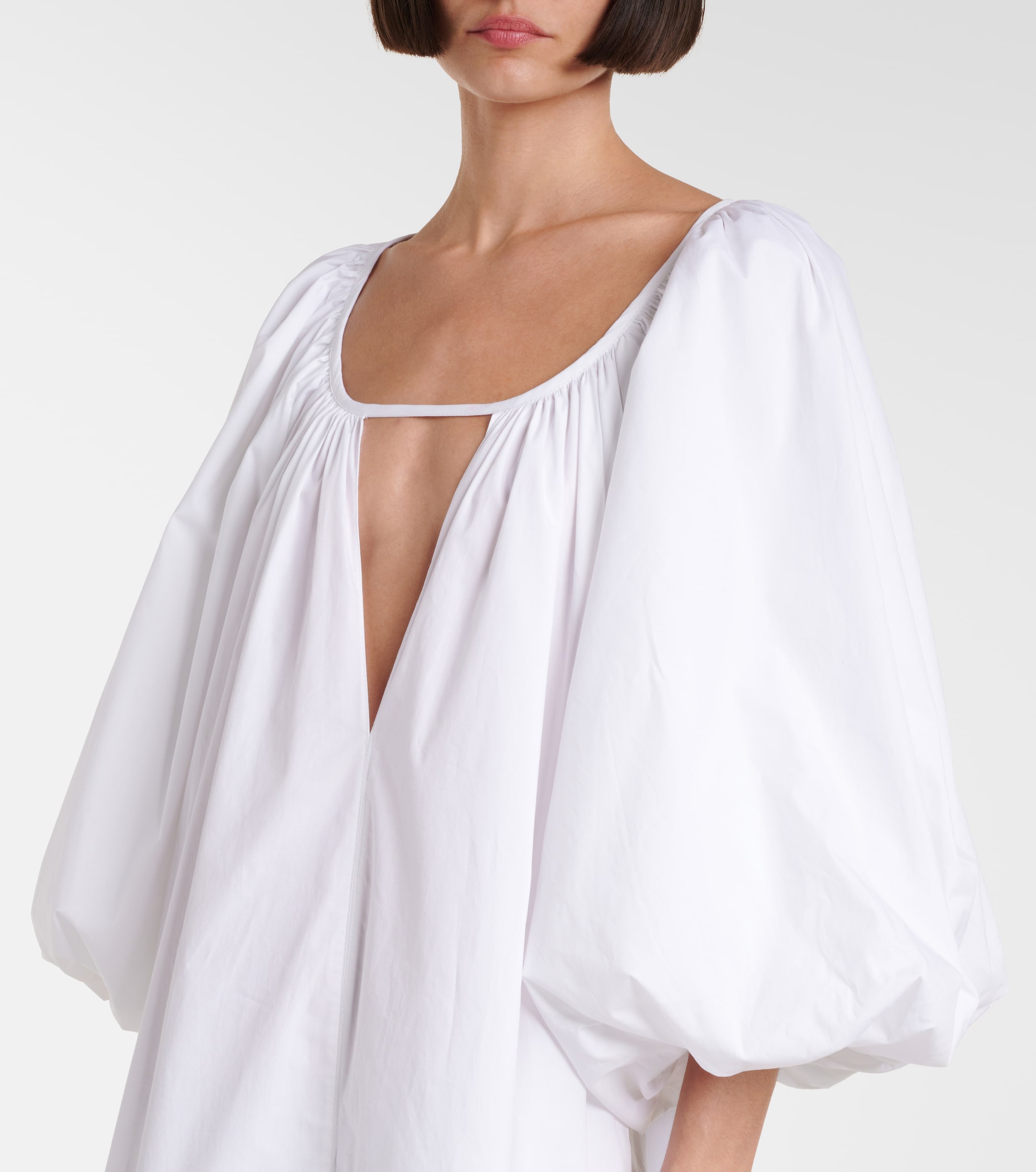 Adriana Degreas Puff-sleeve cotton maxi dress