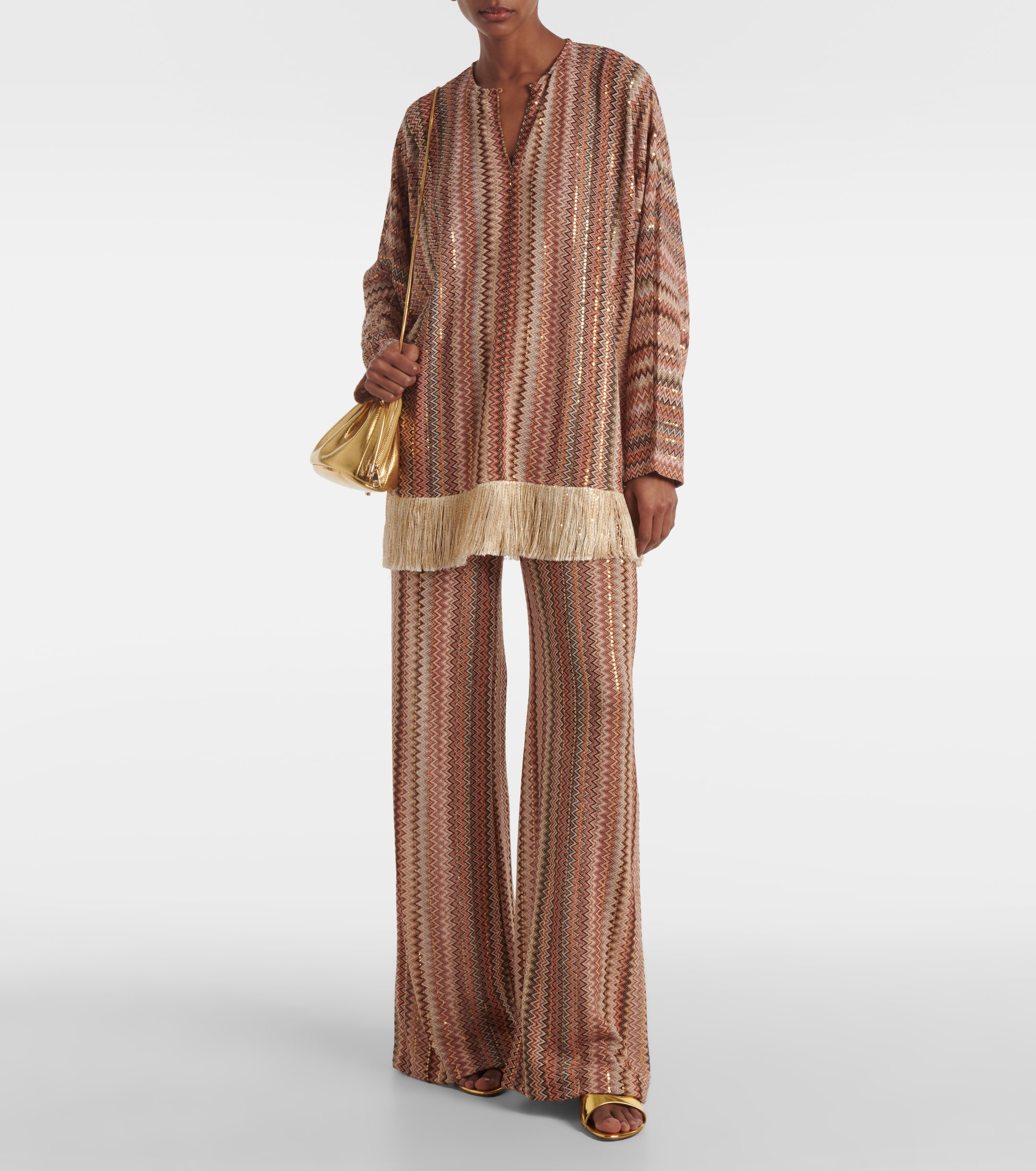 Missoni Zigzag cotton-blend wide-leg pants