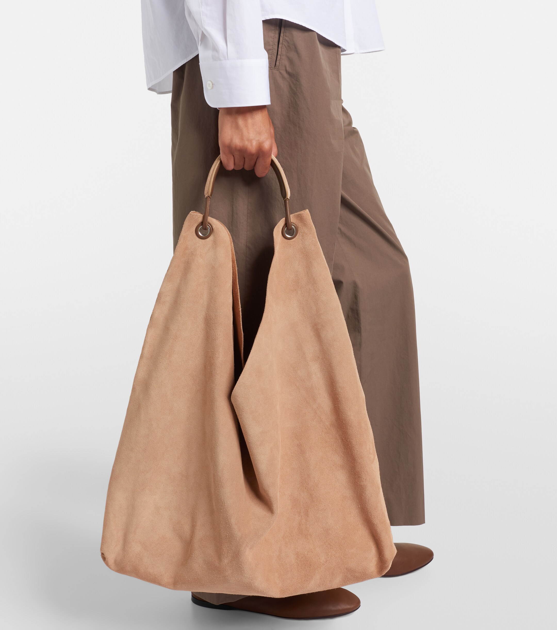 The Row Bindle Three suede shoulder bag