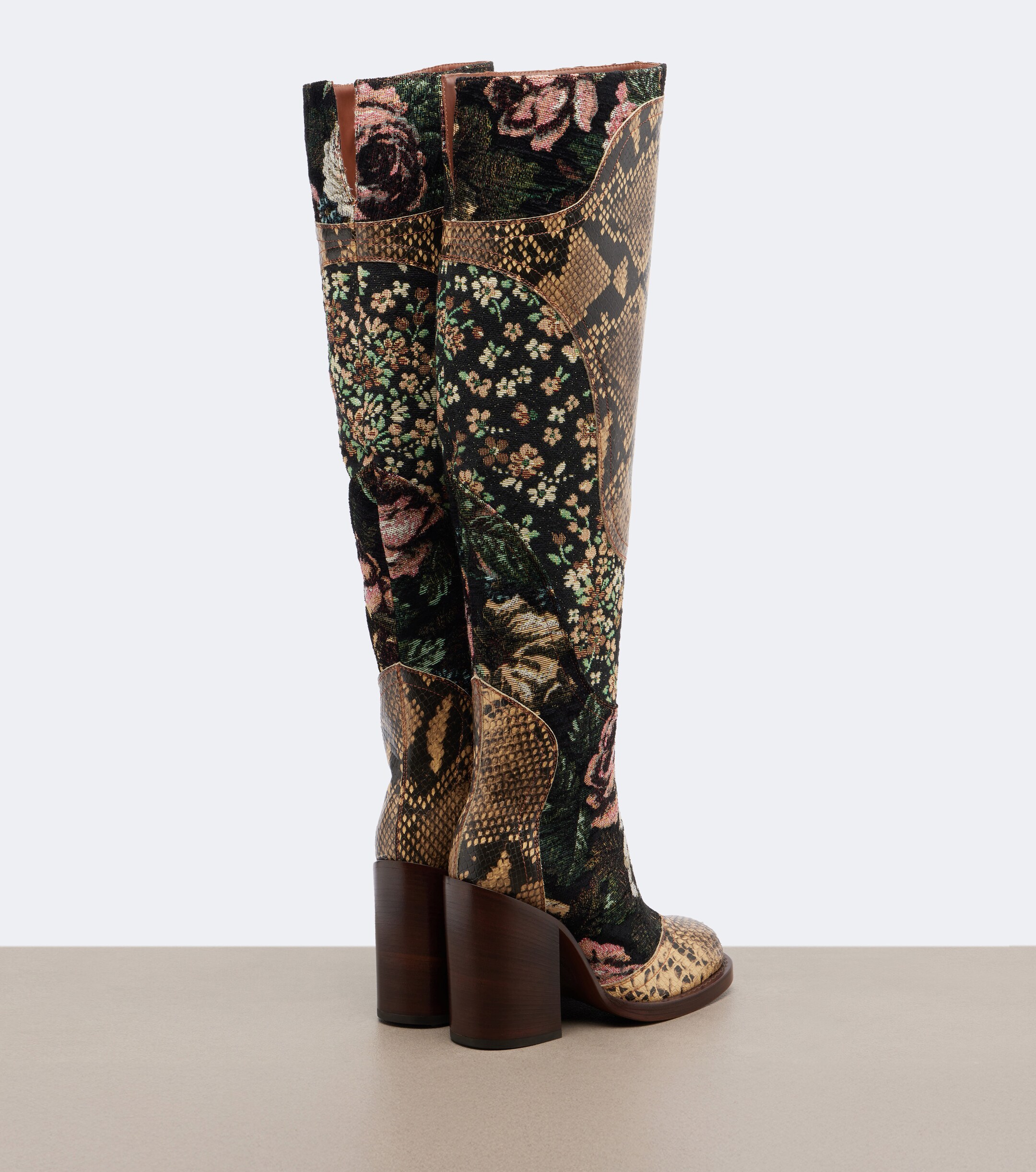 Dries Van Noten Dries Van Noten Patchwork leather over-the-knee boots